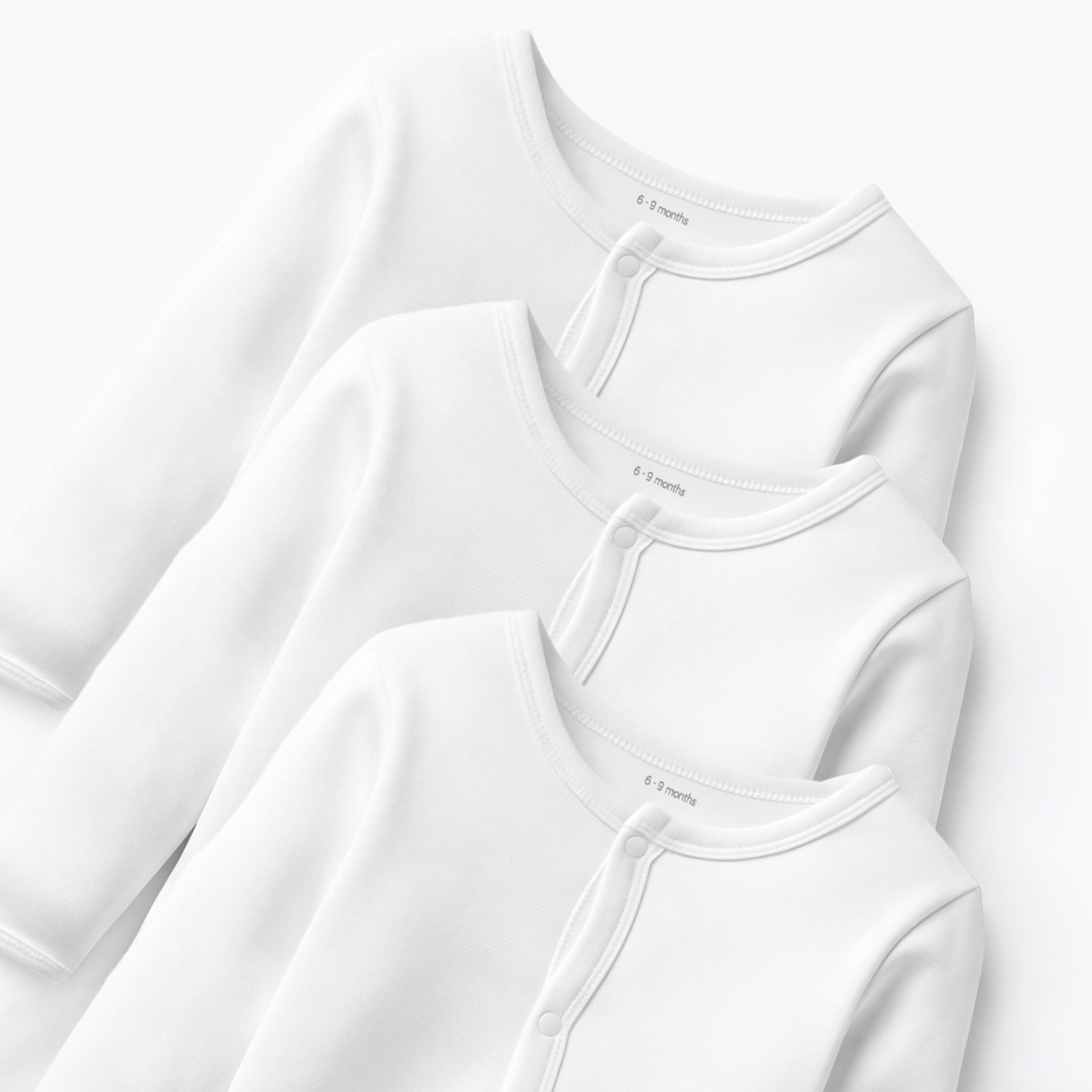 بدلات نوم سادة بأكمام طويلة من لاف إيرث - طقم من 3 قطع-baby-girls-clothing-nightwear-sleepsuits-image-3