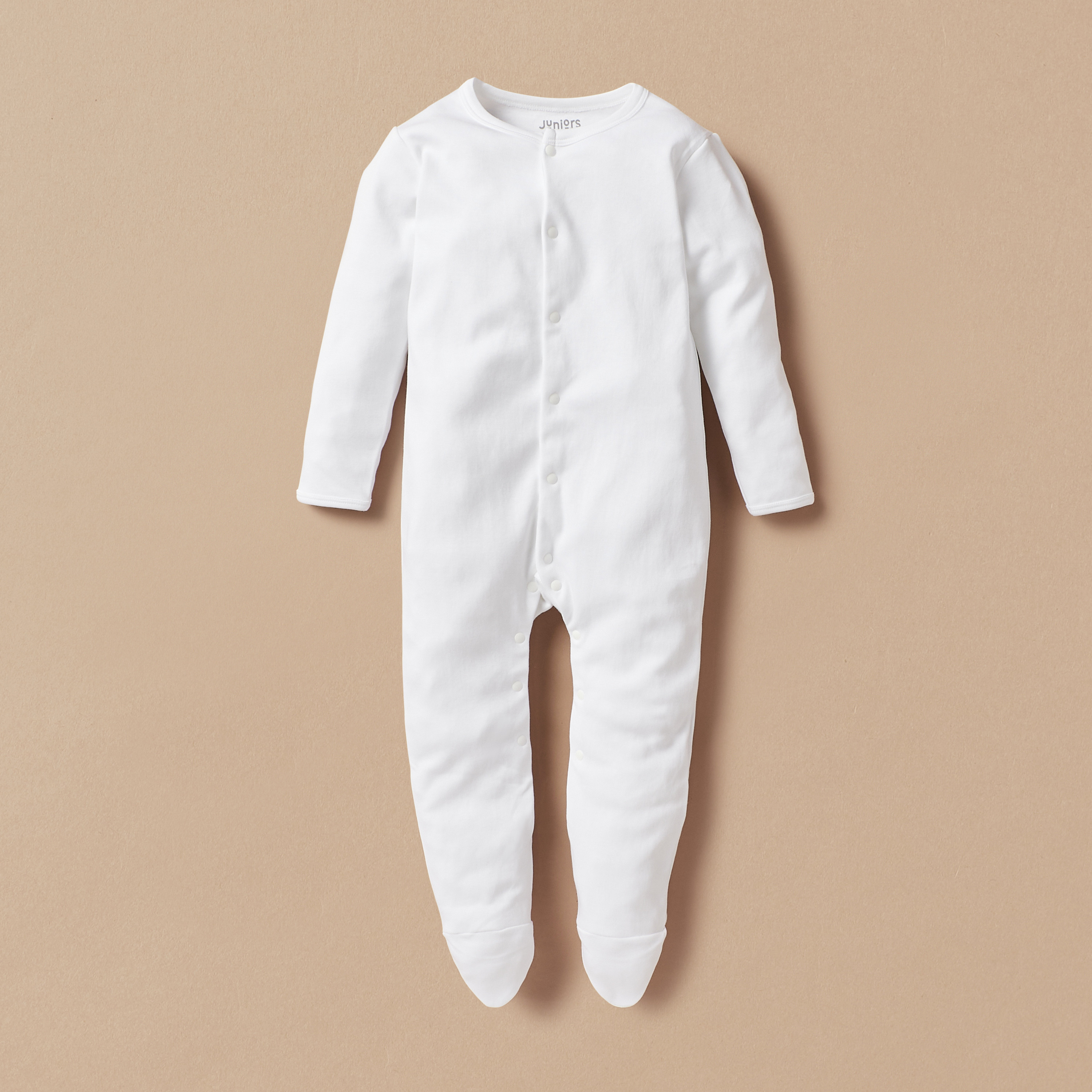 Juniors Solid Sleepsuit with Long Sleeves-baby-girls-clothing-nightwear-sleepsuits-image-1
