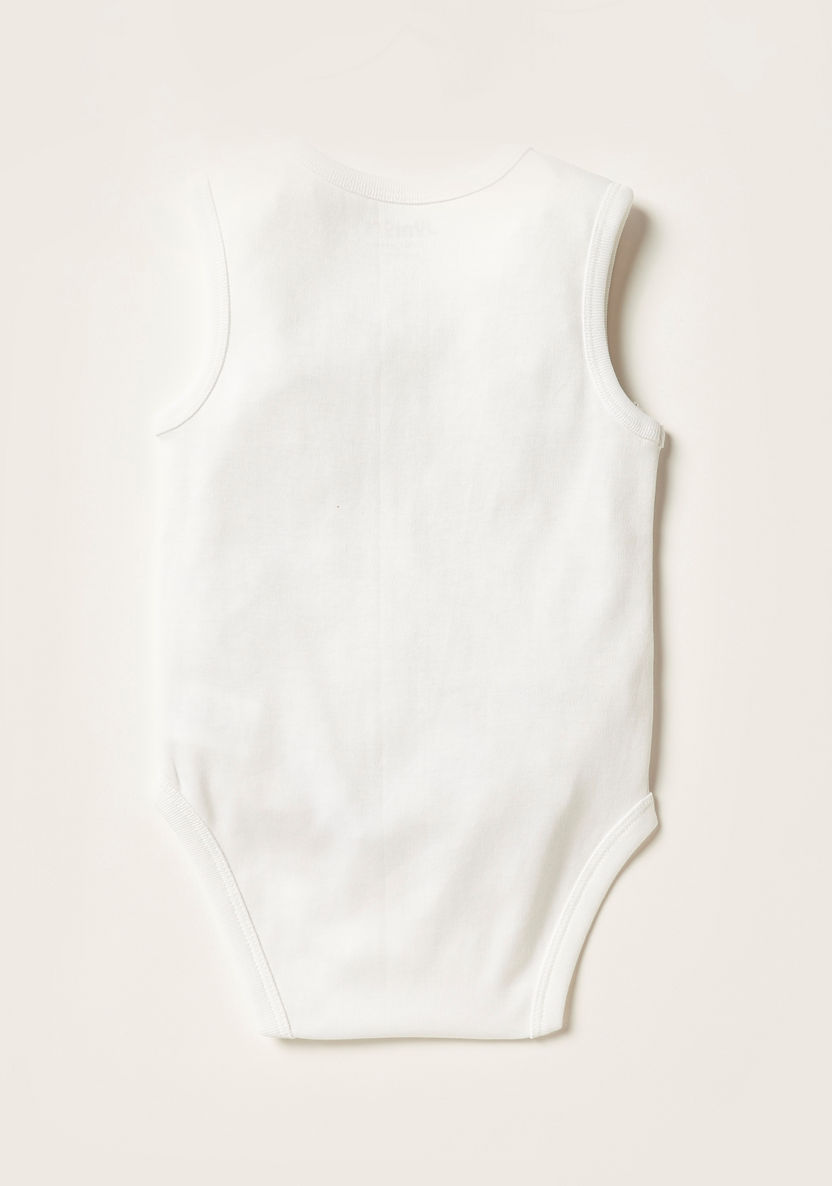 Juniors Solid Sleeveless Bodysuit with Button Closure-Bodysuits-image-3
