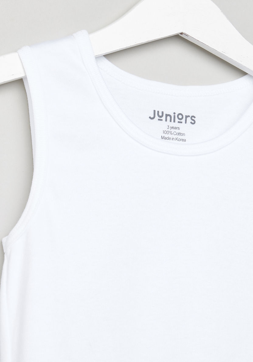Juniors Solid Sleeveless Bodysuit with Round Neck-Bodysuits-image-1