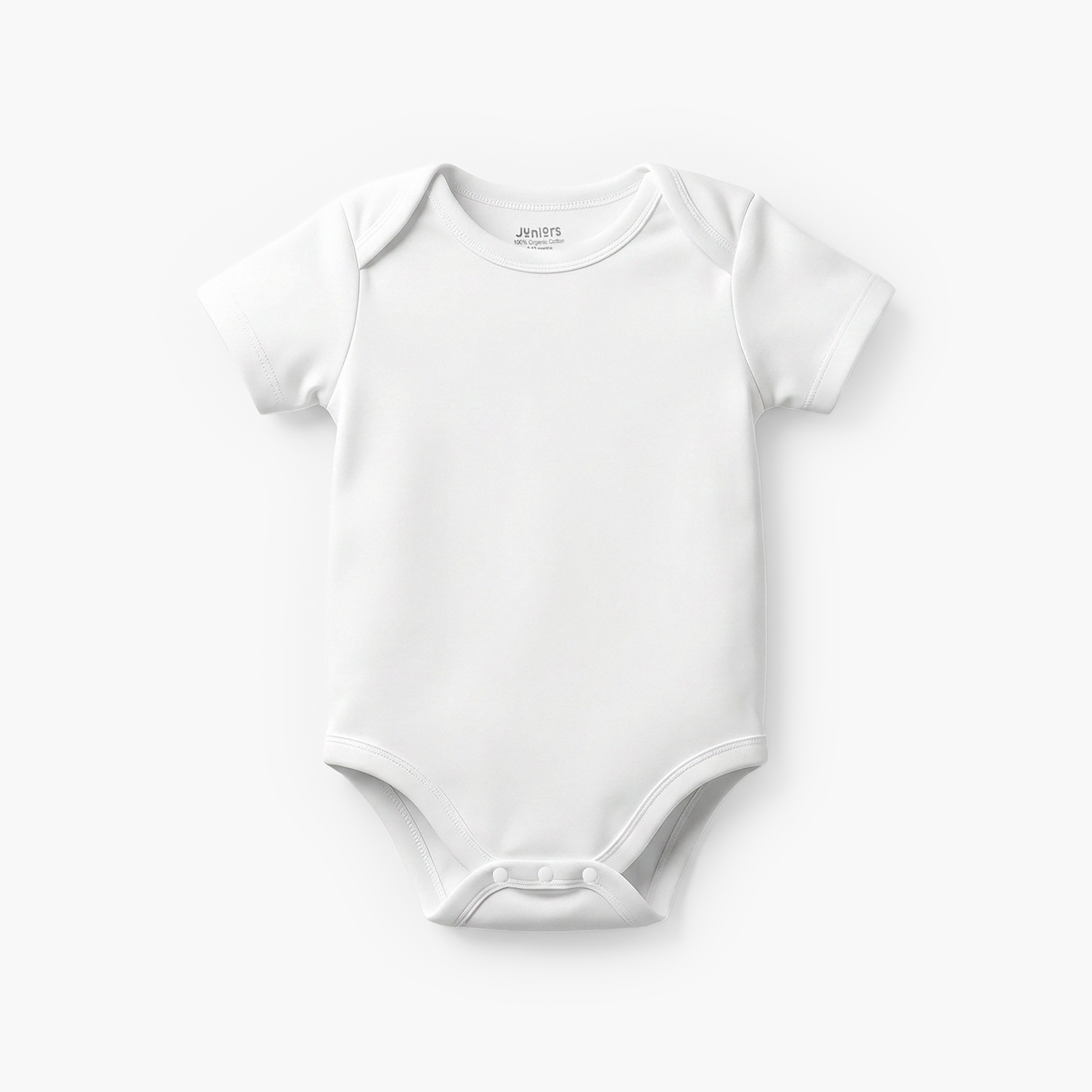 Juniors Solid Bodysuit with Round Neck and Short Sleeves-baby-boys-clothing-bodysuits-image-2