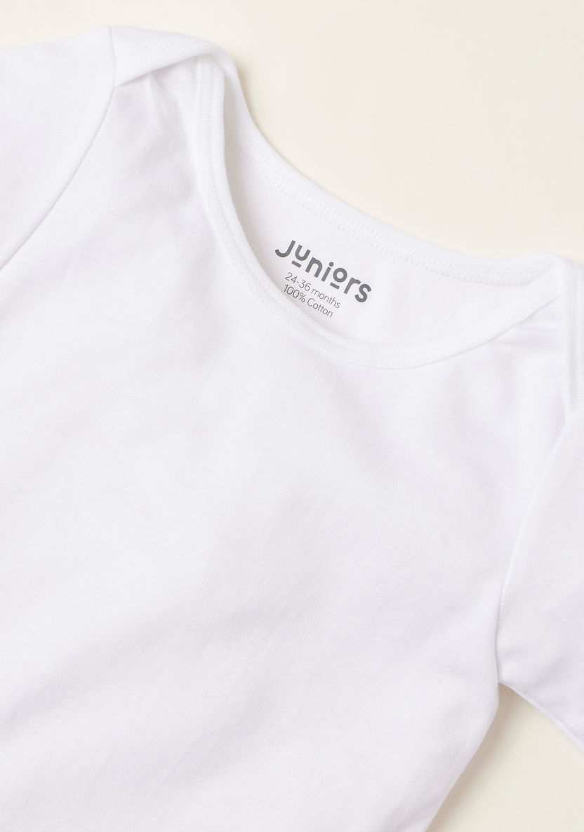 Juniors Plain Bodysuit with Round Neck and Short Sleeves-Bodysuits-image-1