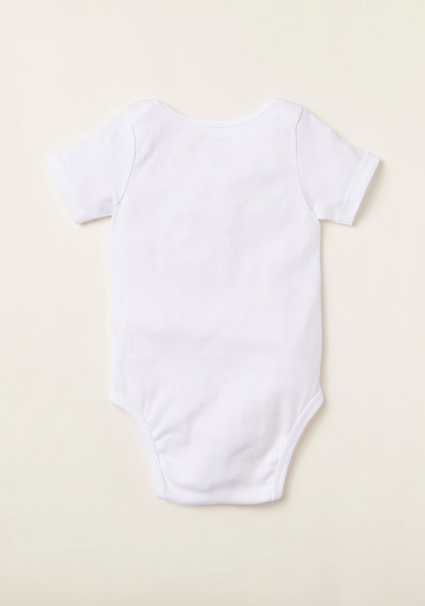 Juniors Plain Bodysuit with Round Neck and Short Sleeves-Bodysuits-image-3