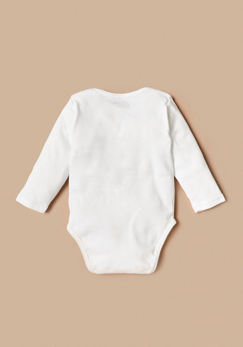 Juniors Plain Bodysuit with Round Neck and Long Sleeves-Bodysuits-image-2