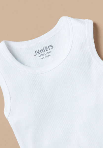 Juniors Textured Sleeveless Bodysuit with Button Closure