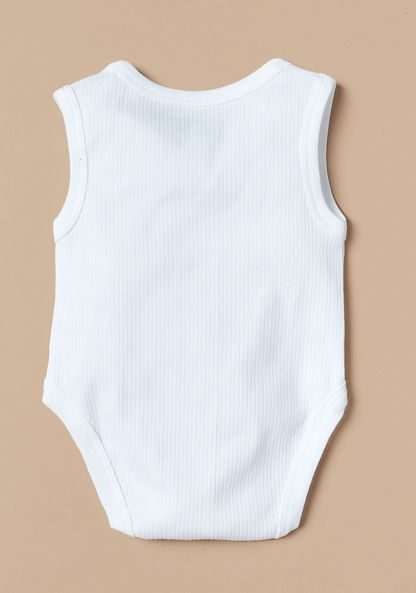 Juniors Textured Sleeveless Bodysuit with Button Closure-Bodysuits-image-2
