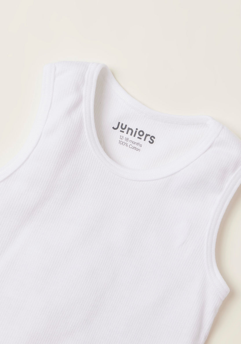 Juniors Solid Sleeveless Bodysuit with Snap Button Closure-Bodysuits-image-1
