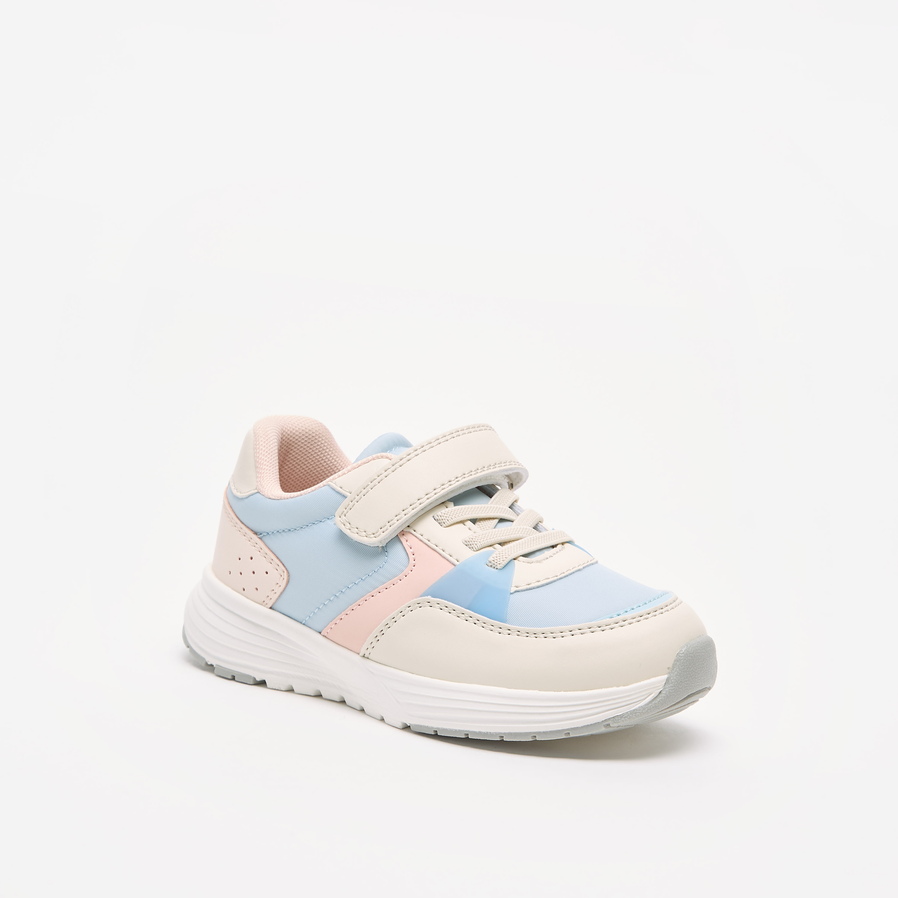 حذاء سنيكرز بِقوالب ملونة وشريط إغلاق لاصق من جونيورز-girls-shoes-sneakers-image-1