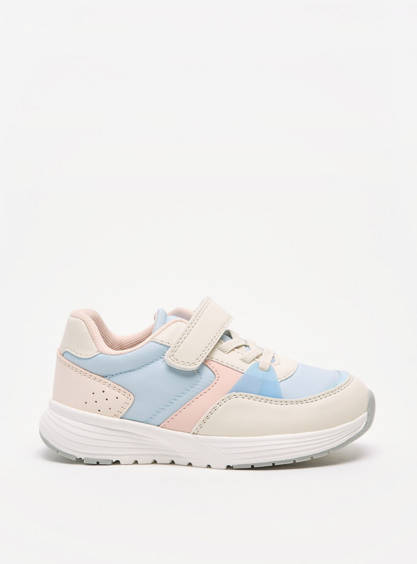 حذاء سنيكرز بِقوالب ملونة وشريط إغلاق لاصق من جونيورز-girls-shoes-sneakers-image-3
