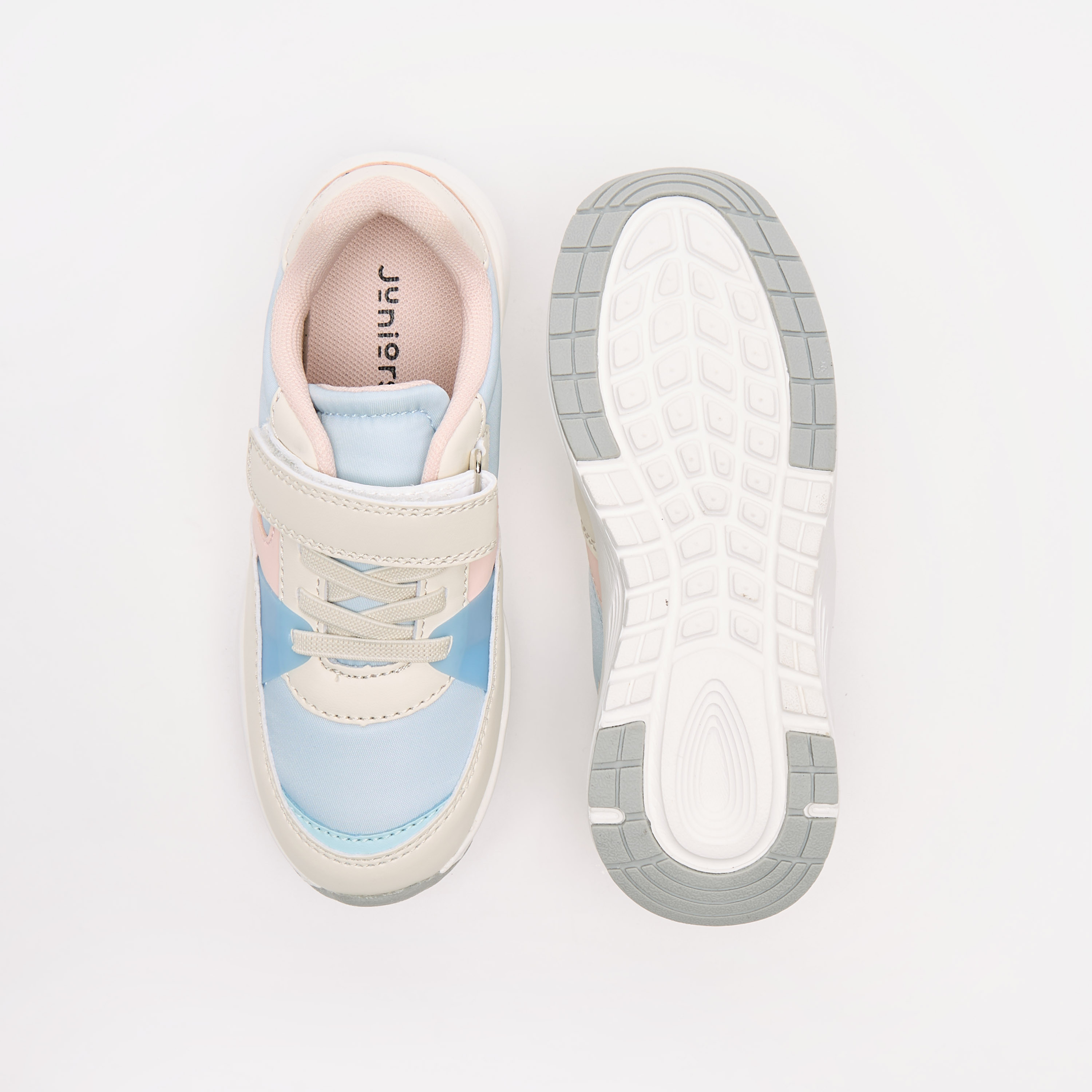 حذاء سنيكرز بِقوالب ملونة وشريط إغلاق لاصق من جونيورز-girls-shoes-sneakers-image-4