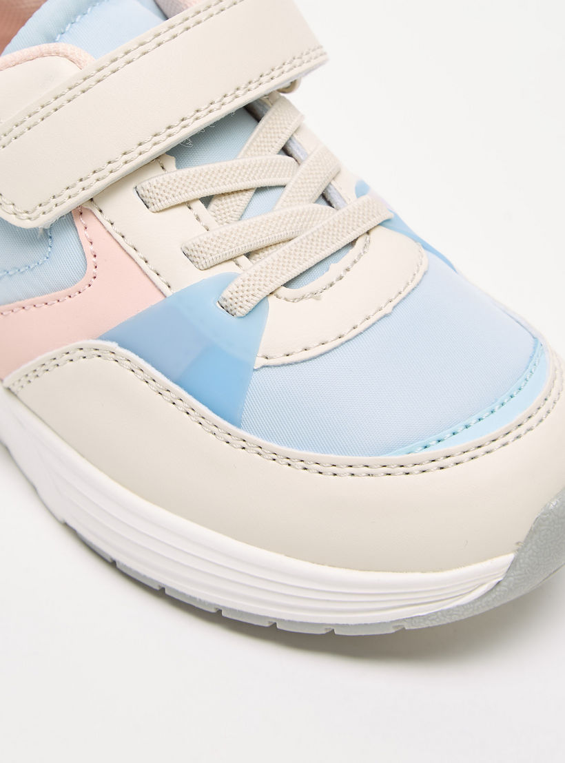 حذاء سنيكرز بِقوالب ملونة وشريط إغلاق لاصق من جونيورز-girls-shoes-sneakers-image-5