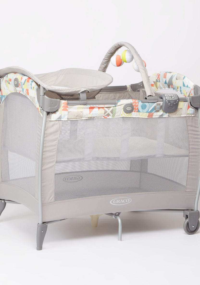 Graco Playard Contour Electra Light Grey Travel Cot with Removable Toy Bar (Upto 3 years)-Travel Cots-image-0