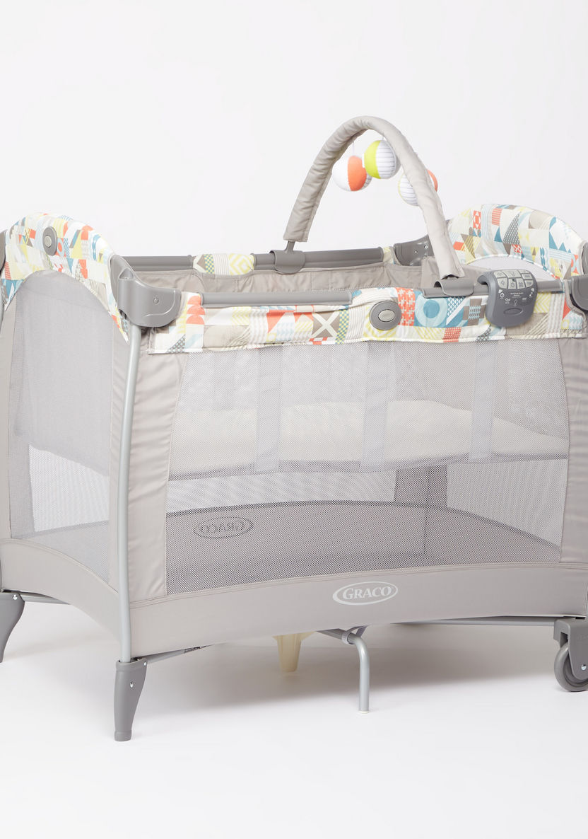 Graco Playard Contour Electra Light Grey Travel Cot with Removable Toy Bar (Upto 3 years)-Travel Cots-image-1
