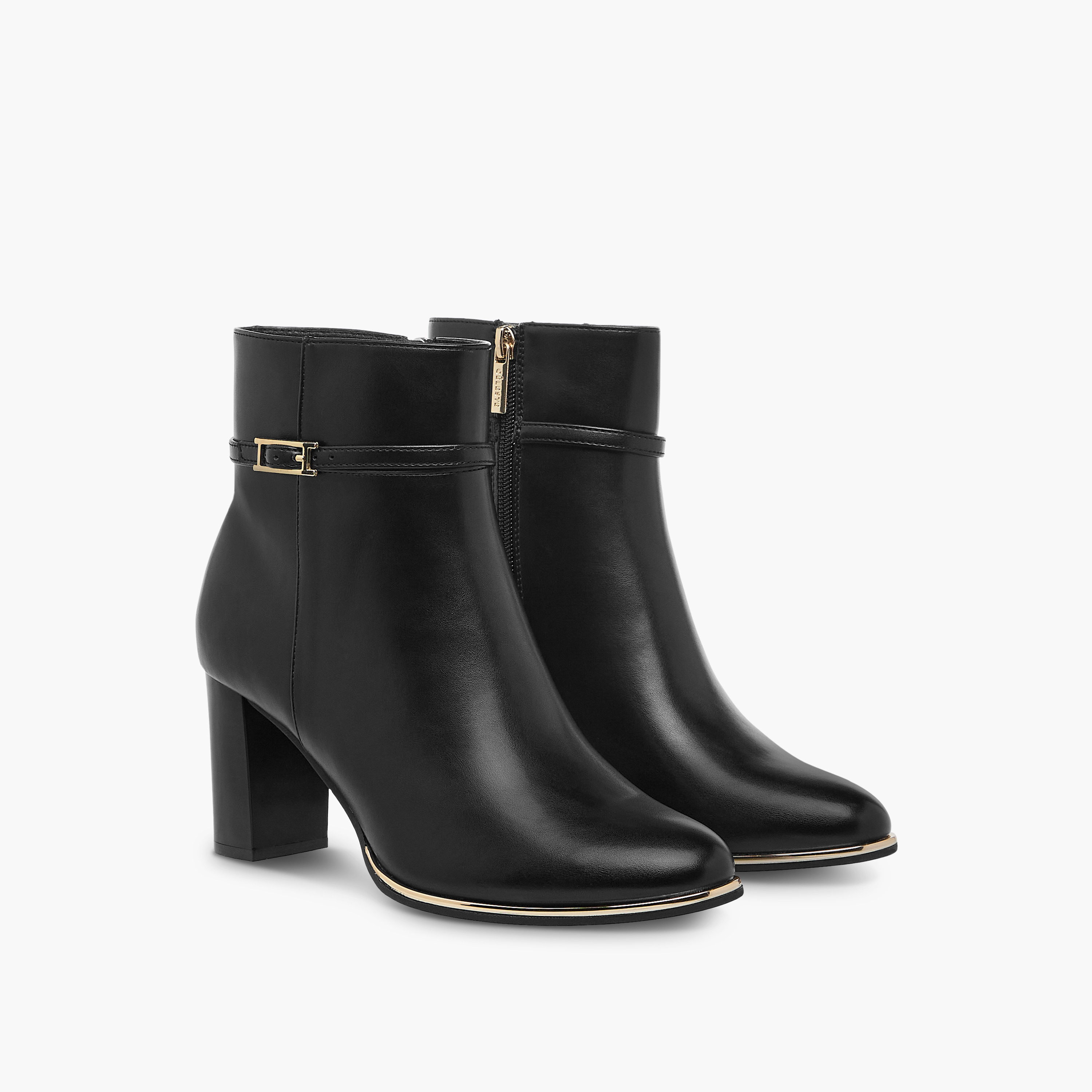 Celeste Women's Solid Ankle Boots with Zip Closure and Block Heels-women-shoes-boots-image-1