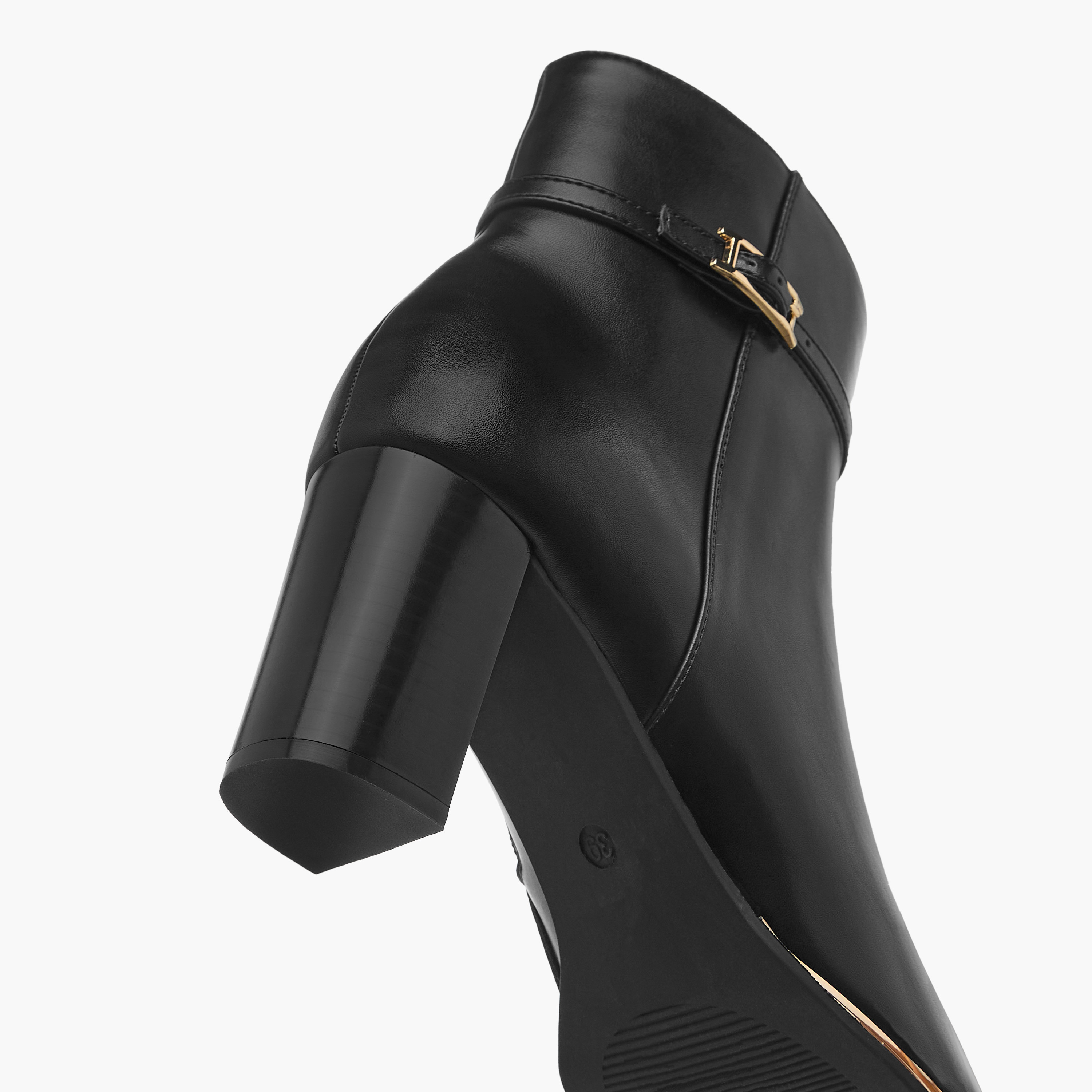 Celeste Women's Solid Ankle Boots with Zip Closure and Block Heels-women-shoes-boots-image-5