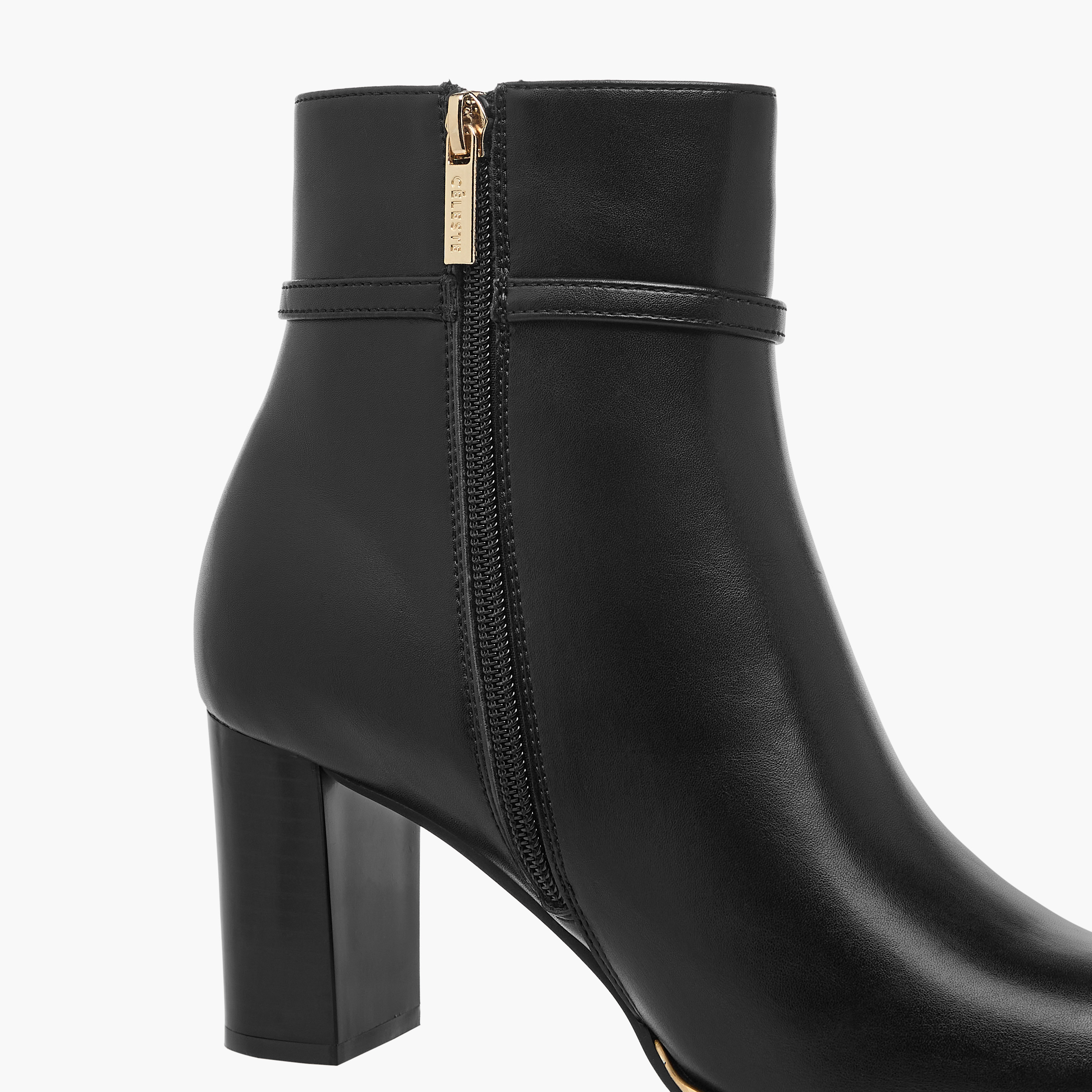 Celeste Women's Solid Ankle Boots with Zip Closure and Block Heels-women-shoes-boots-image-6