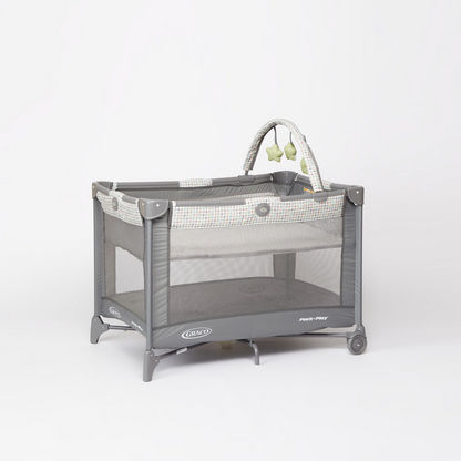 Graco Playard On the Go Grey Travel Cot with Push-Button Feature (0+ months)-Travel Cots-image-0