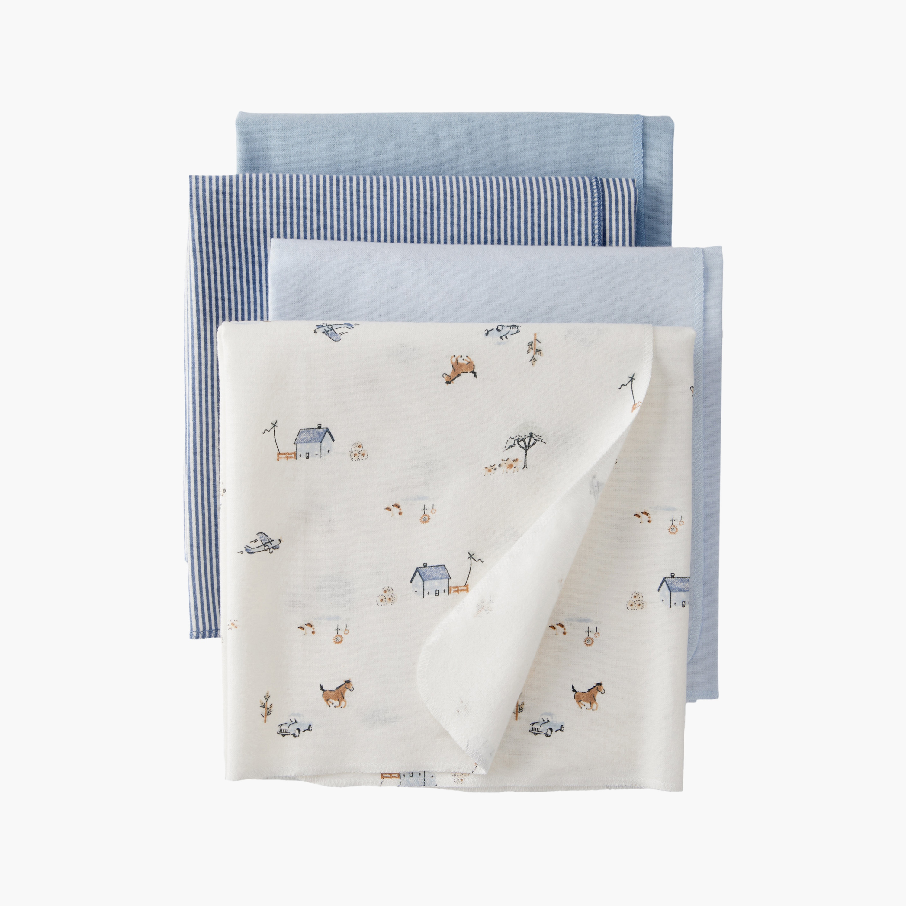 بطانيات بطبعة المزرعة مكونة من 4 قطع من كارترز-baby-nursery-blanketsandswaddles-receivingblankets-image-1