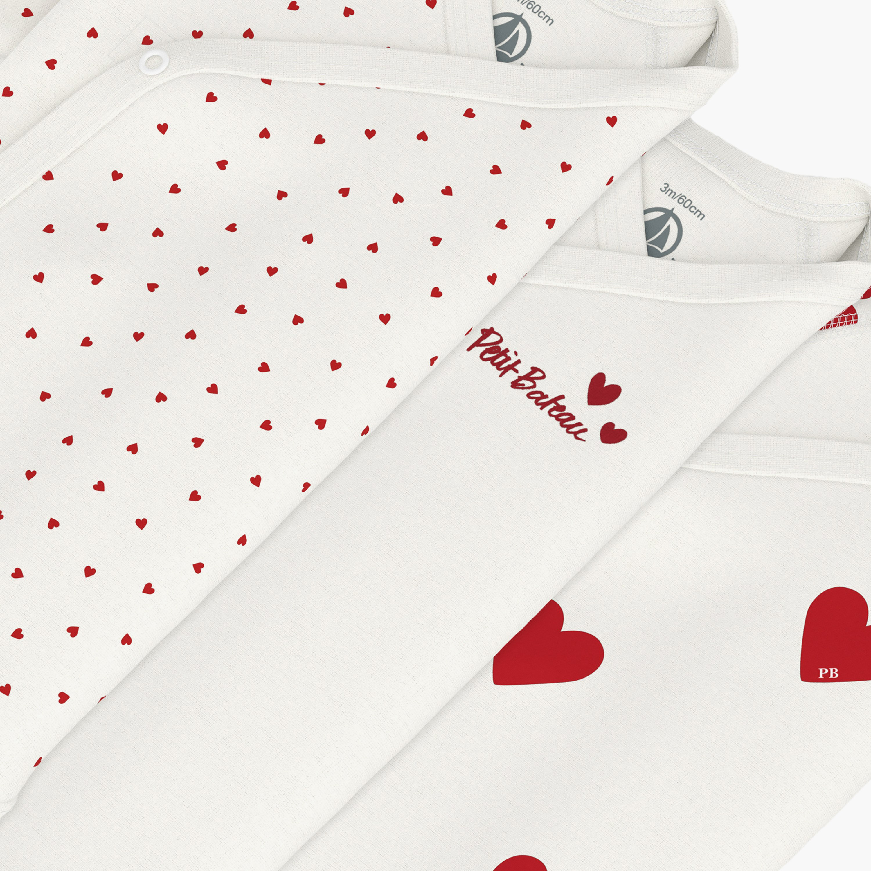 Petit Bateau 3-Piece Long Sleeves Hearts Printed Bodysuit-baby-boys-clothing-bodysuits-image-3