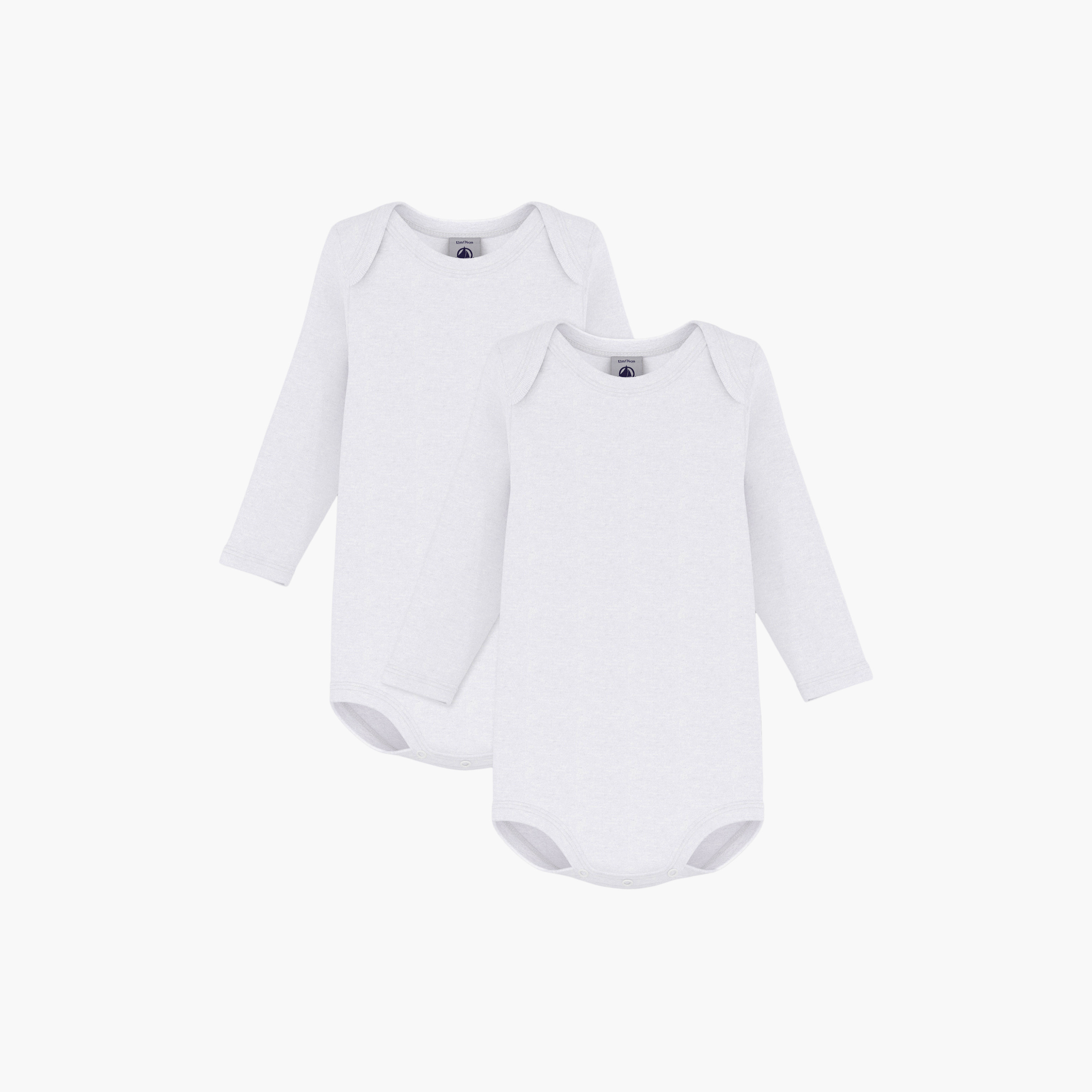 Petit Bateau 2-Piece Long Sleeves Solid Bodysuit Set-baby-boys-clothing-bodysuits-image-1