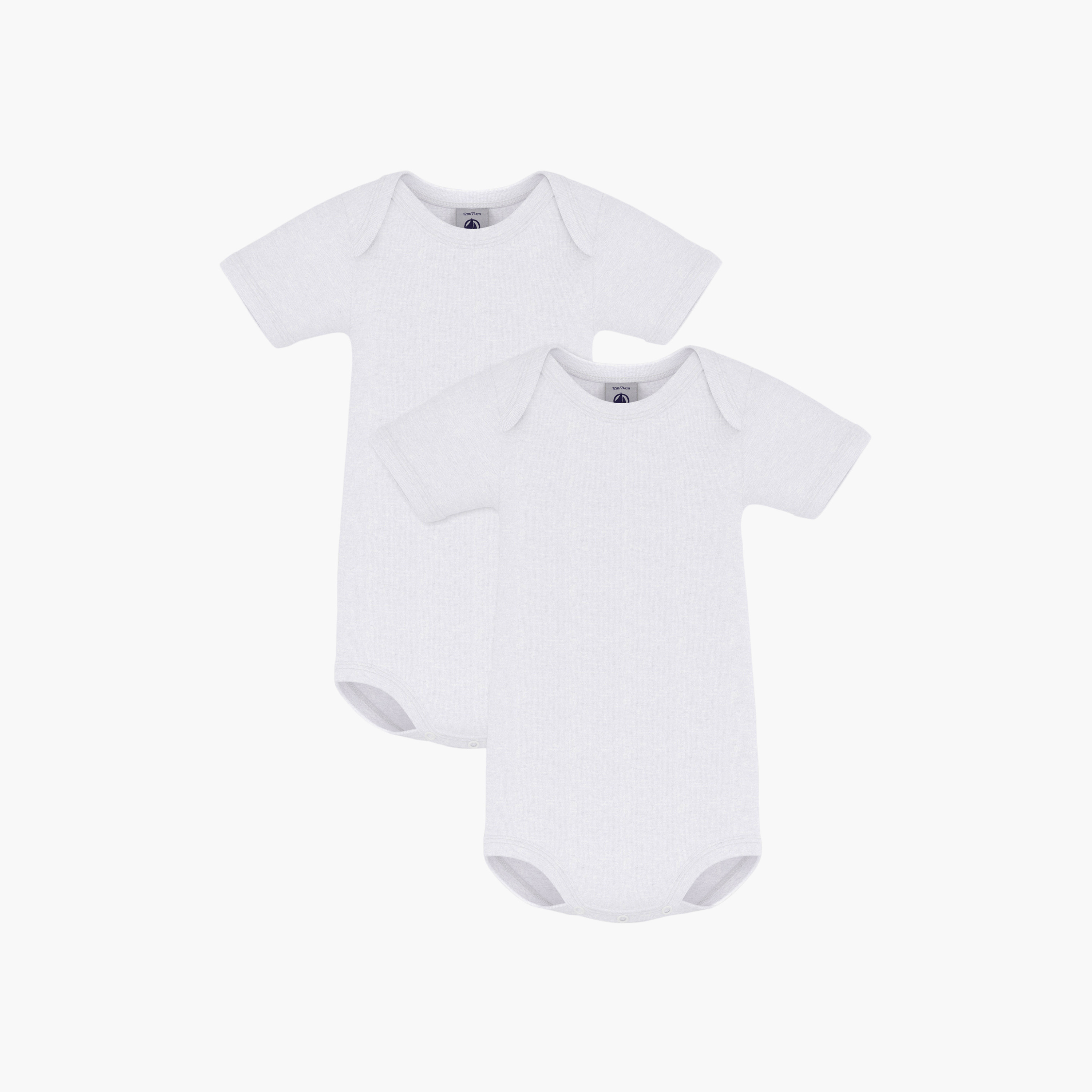 Petit Bateau 2-Piece Short Sleeves Solid Bodysuit Set-baby-boys-clothing-bodysuits-image-1