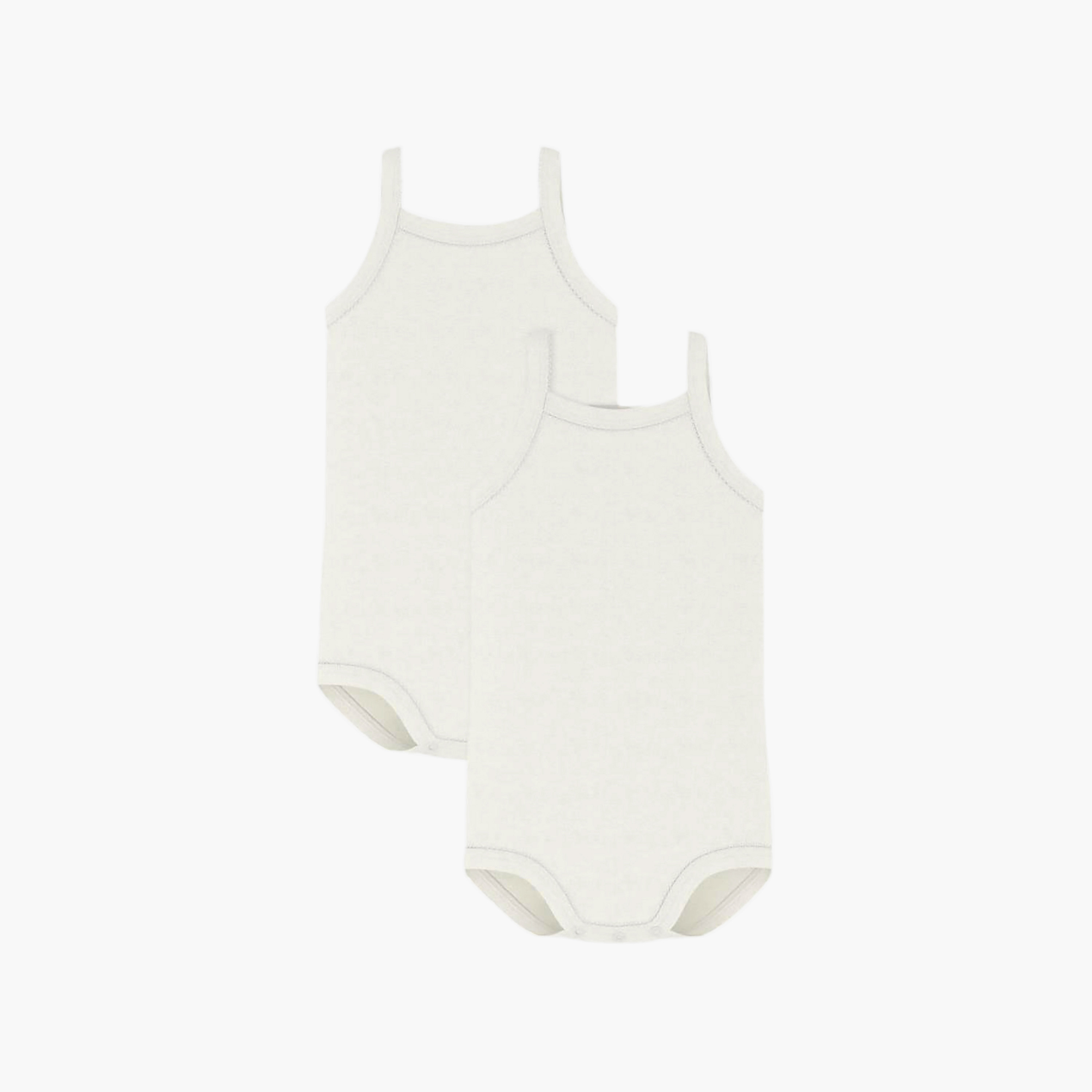 Petit Bateau 2-Piece Strapped Solid Bodysuit Set-baby-girls-clothing-bodysuits-image-1
