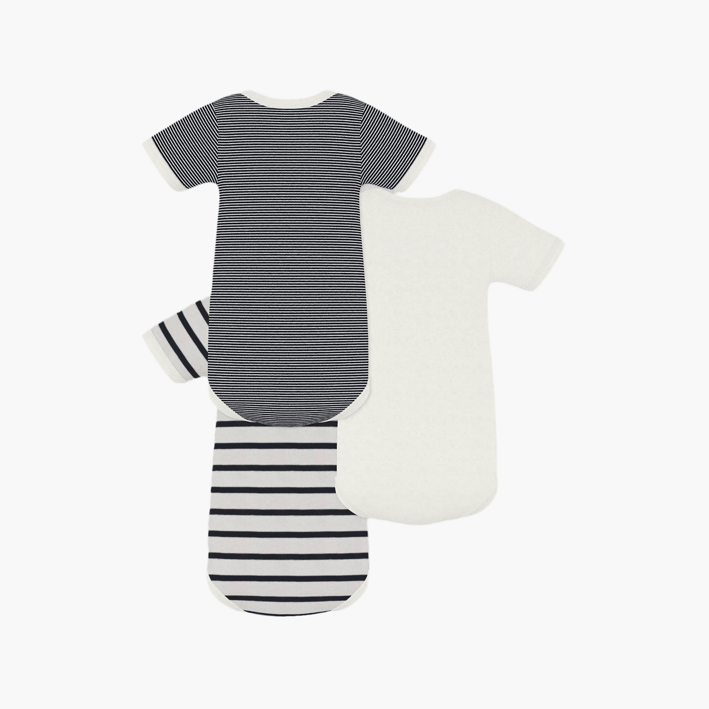 Petit Bateau 3-Piece Short Sleeves Striped Bodysuit Set-baby-boys-clothing-bodysuits-image-2