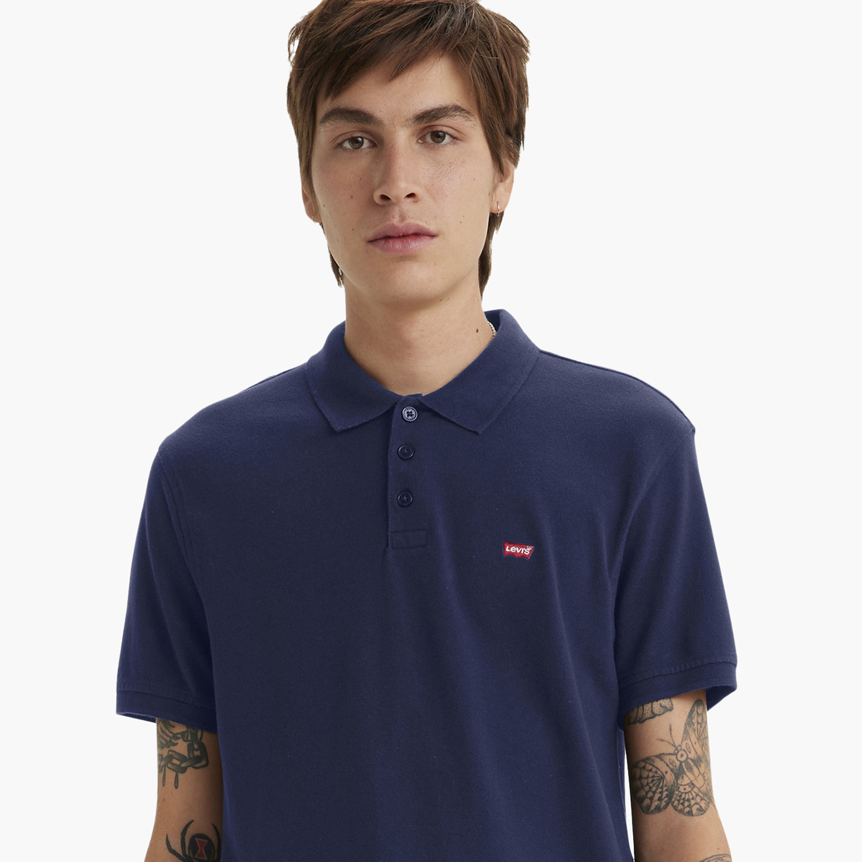 تي شيرت بولو رجالي سادة بأكمام قصيرة وياقة من ليفايس-men-clothing-tshirtsandpolos-polos-image-2