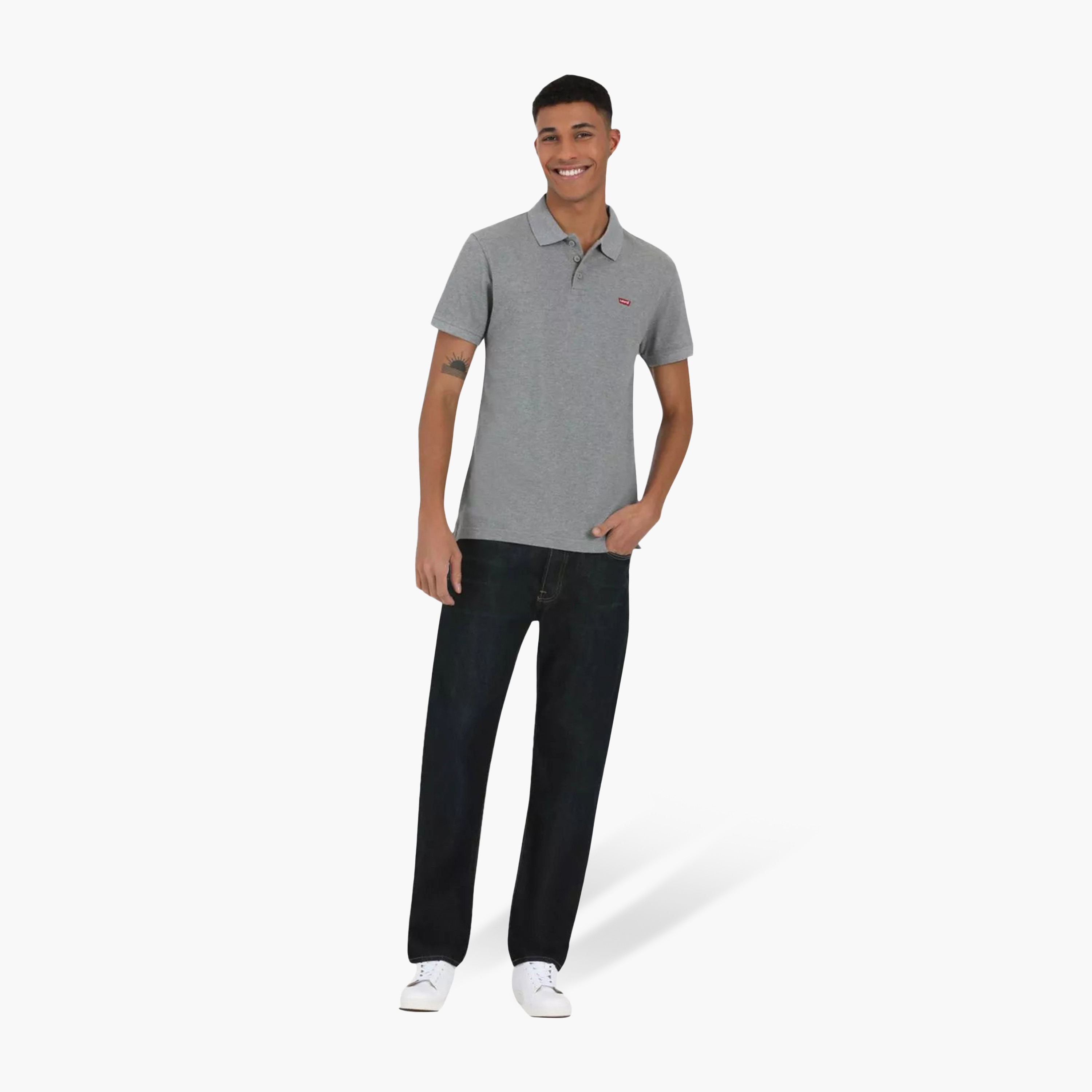 تي شيرت بولو رجالي سادة بأكمام قصيرة وياقة من ليفايس-men-clothing-tshirtsandpolos-polos-image-2