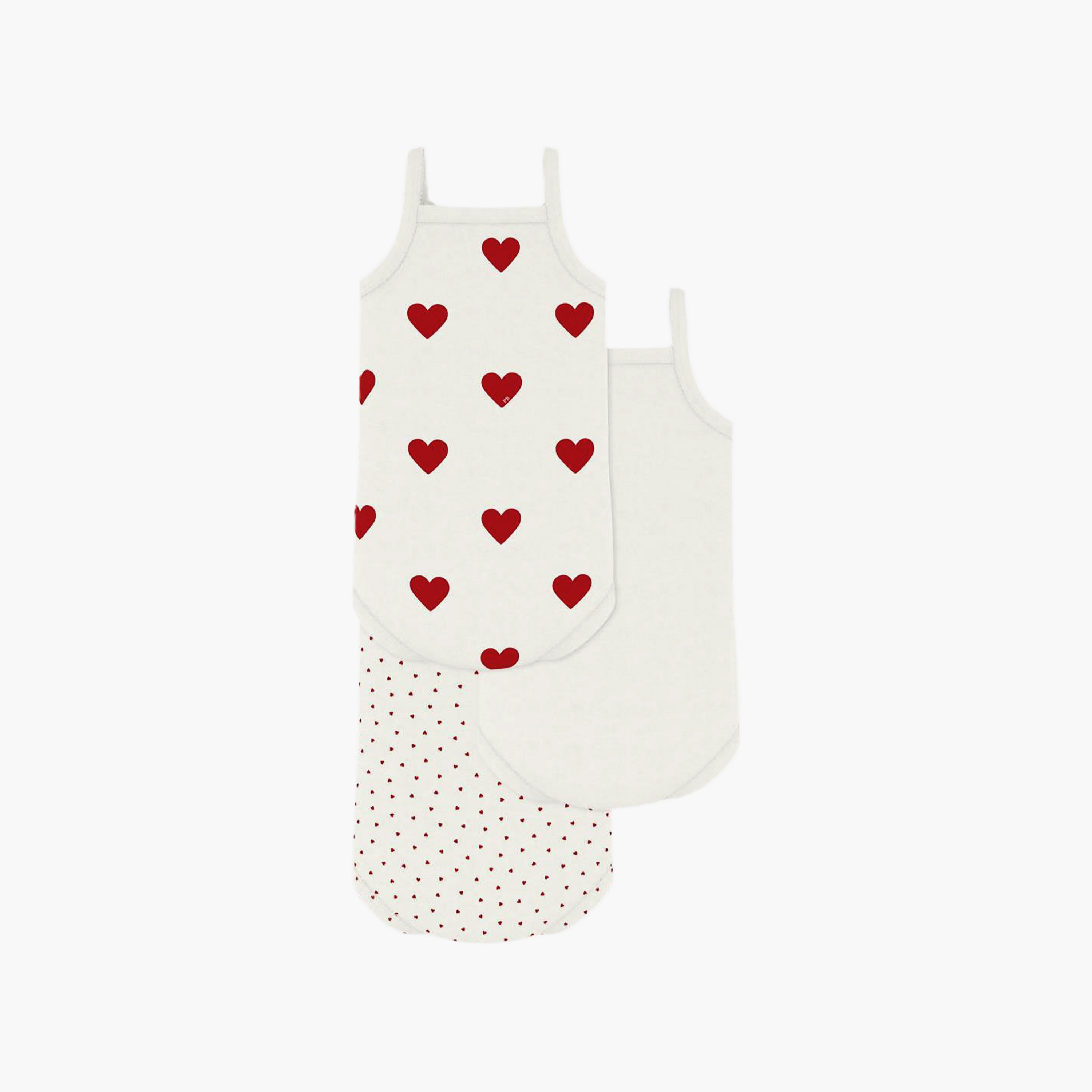 Petit Bateau 3-Piece Strapped Hearts Printed Bodysuit-baby-boys-clothing-bodysuits-image-2