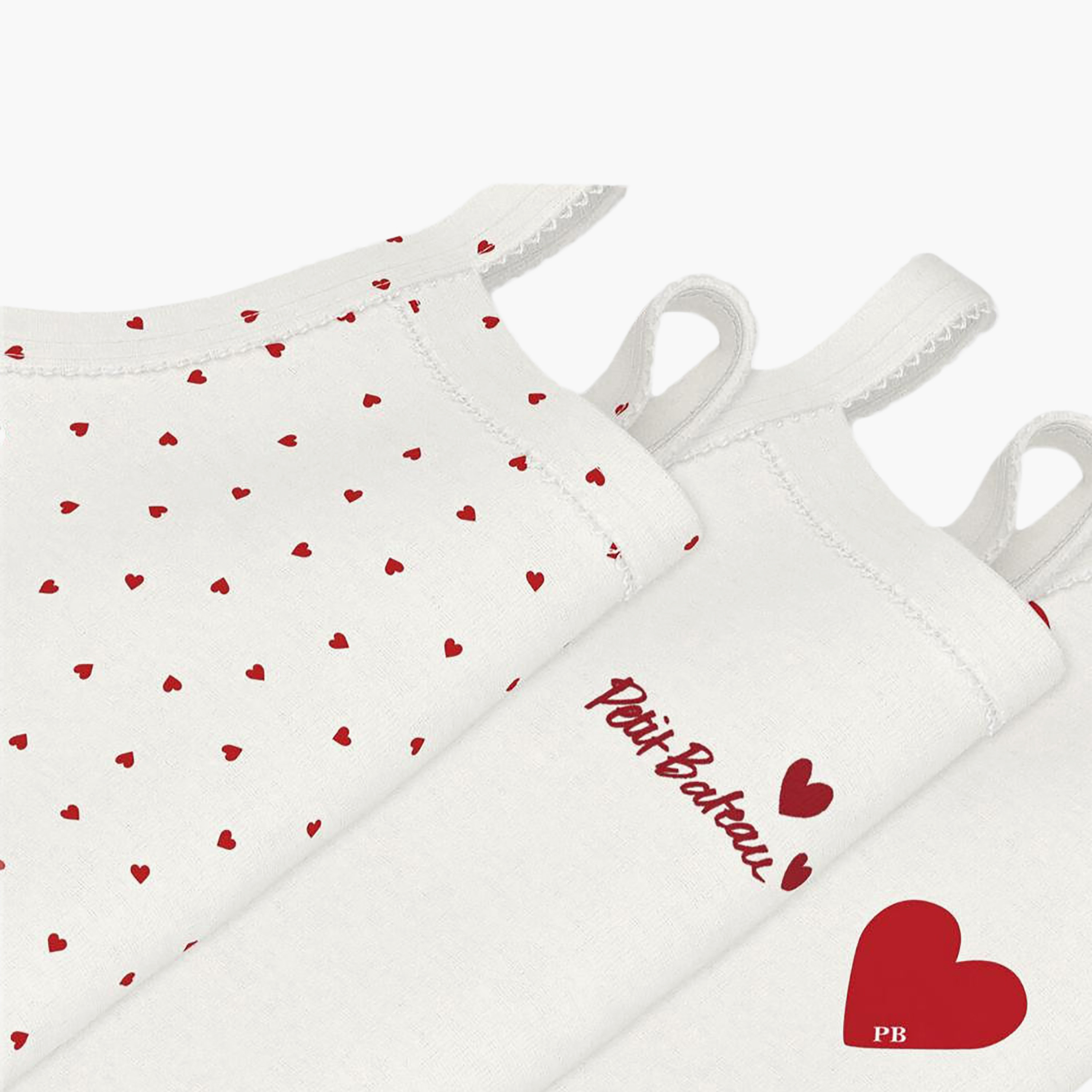 Petit Bateau 3-Piece Strapped Hearts Printed Bodysuit-baby-boys-clothing-bodysuits-image-3