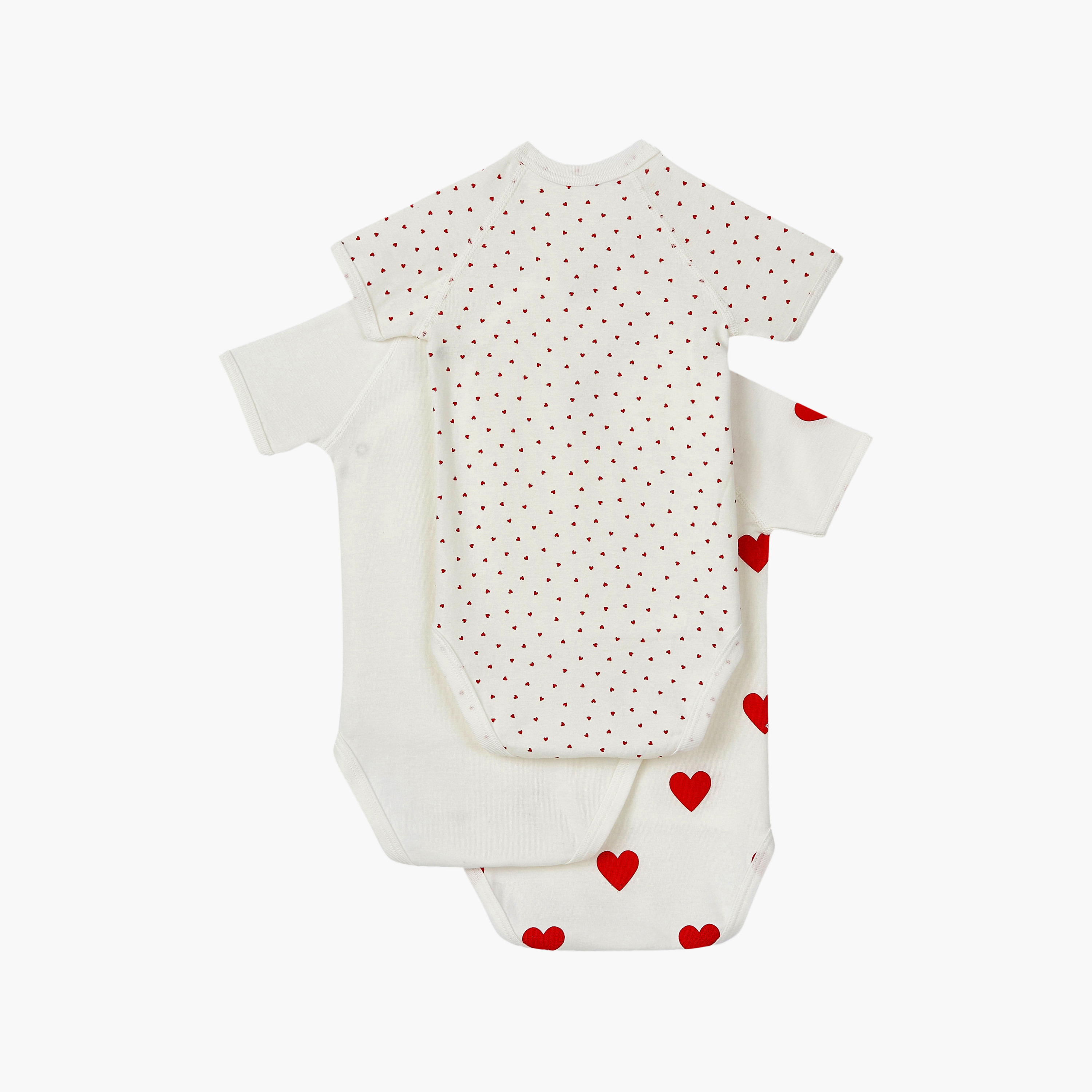 طقم بودي سوت أكمام قصيرة بطبعة قلوب مكون من 3 قطع من بيتي باتو-baby-boys-clothing-bodysuits-image-3