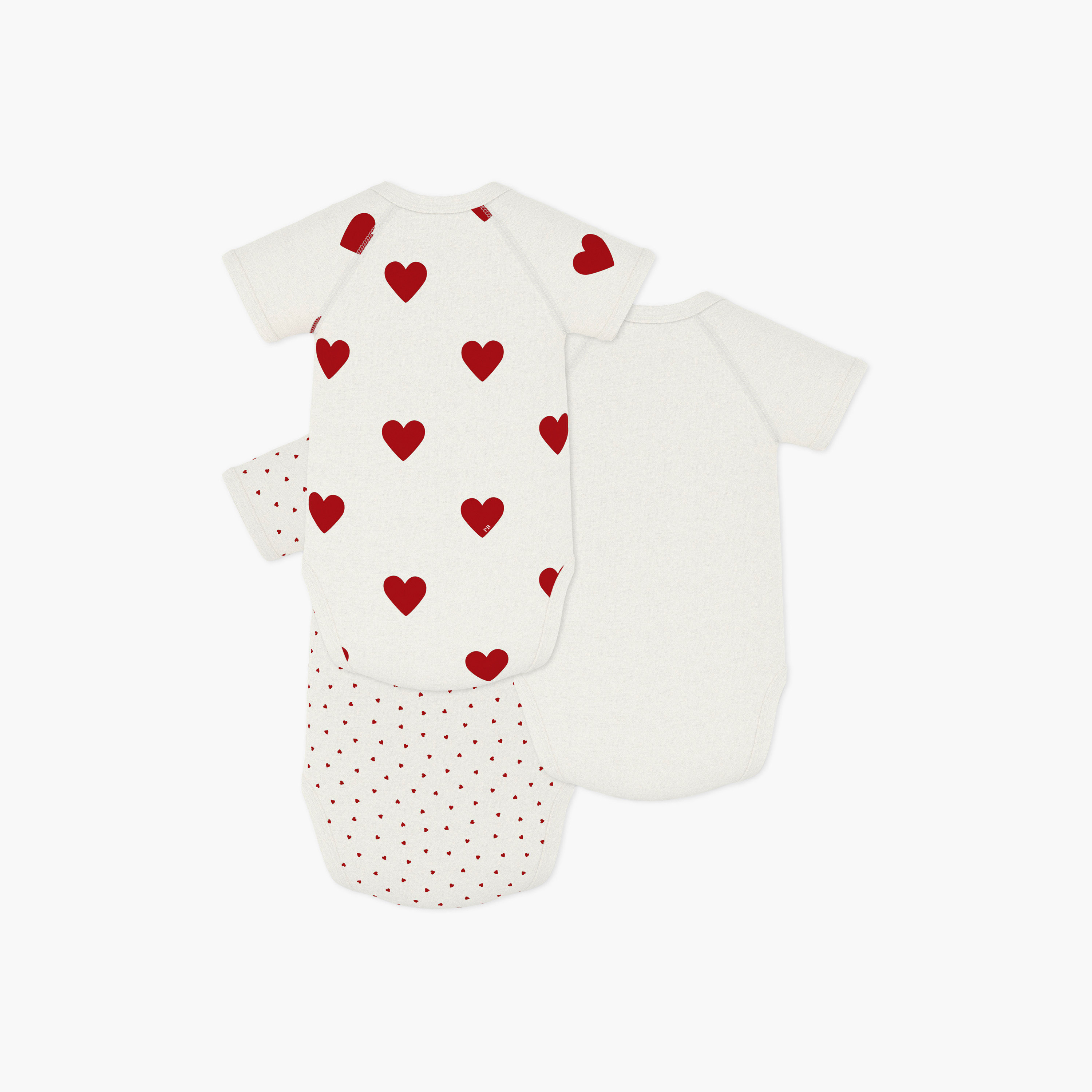 Petit Bateau 3-Piece Short Sleeves Hearts Printed Bodysuit-baby-boys-clothing-bodysuits-image-4