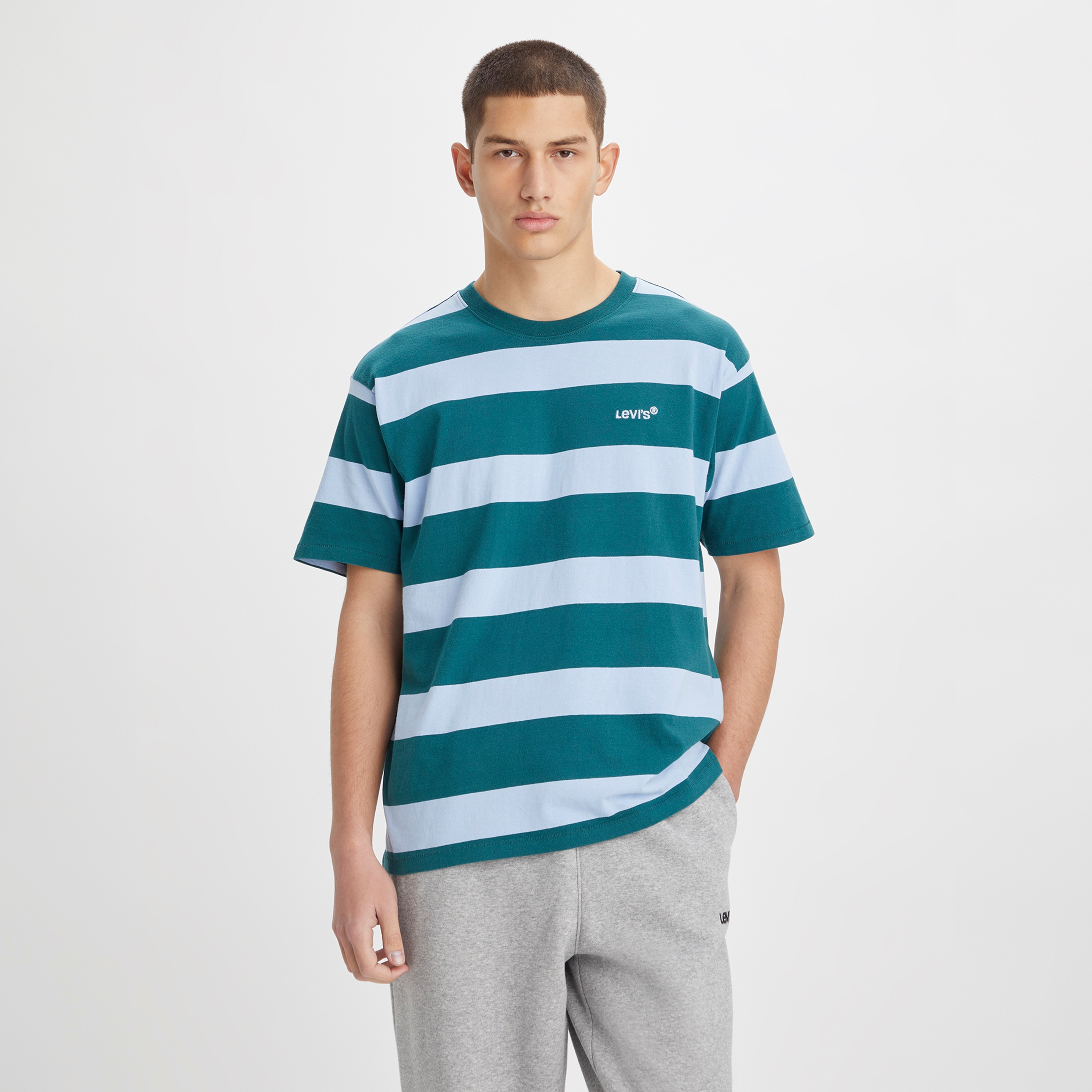 تيشيرت ليفايز بأكمام قصيرة وياقة دائرية مع مخطط-men-clothing-tshirtsandpolos-tshirts-image-1