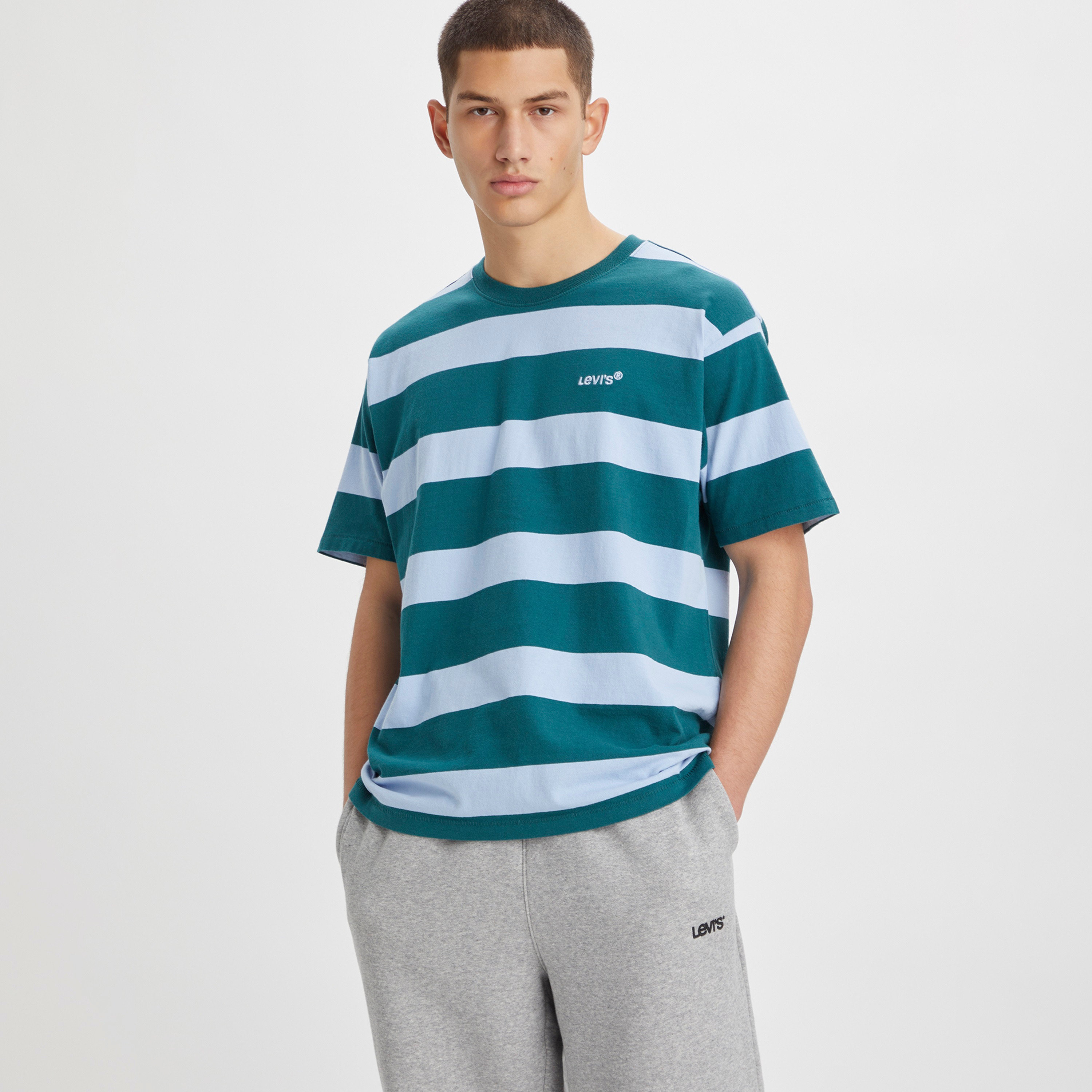 تيشيرت ليفايز بأكمام قصيرة وياقة دائرية مع مخطط-men-clothing-tshirtsandpolos-tshirts-image-2