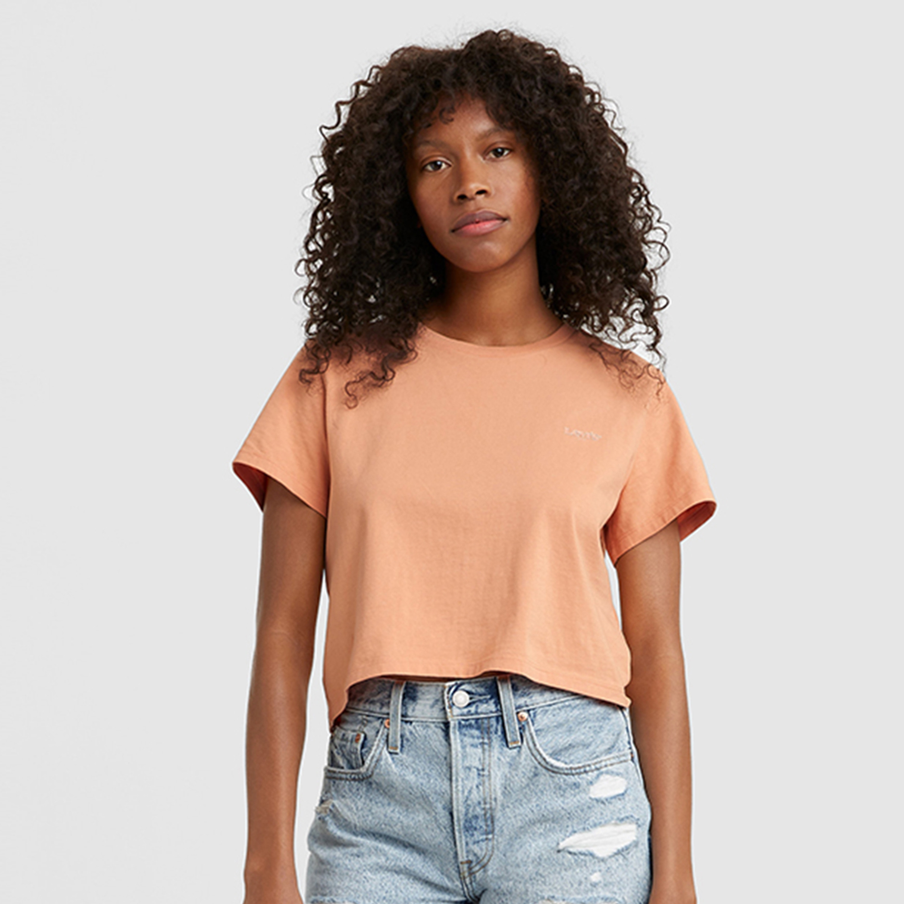 Levi's Plain Round Neck Short Sleeves Women's T-Shirt-women-clothing-tshirts-image-1