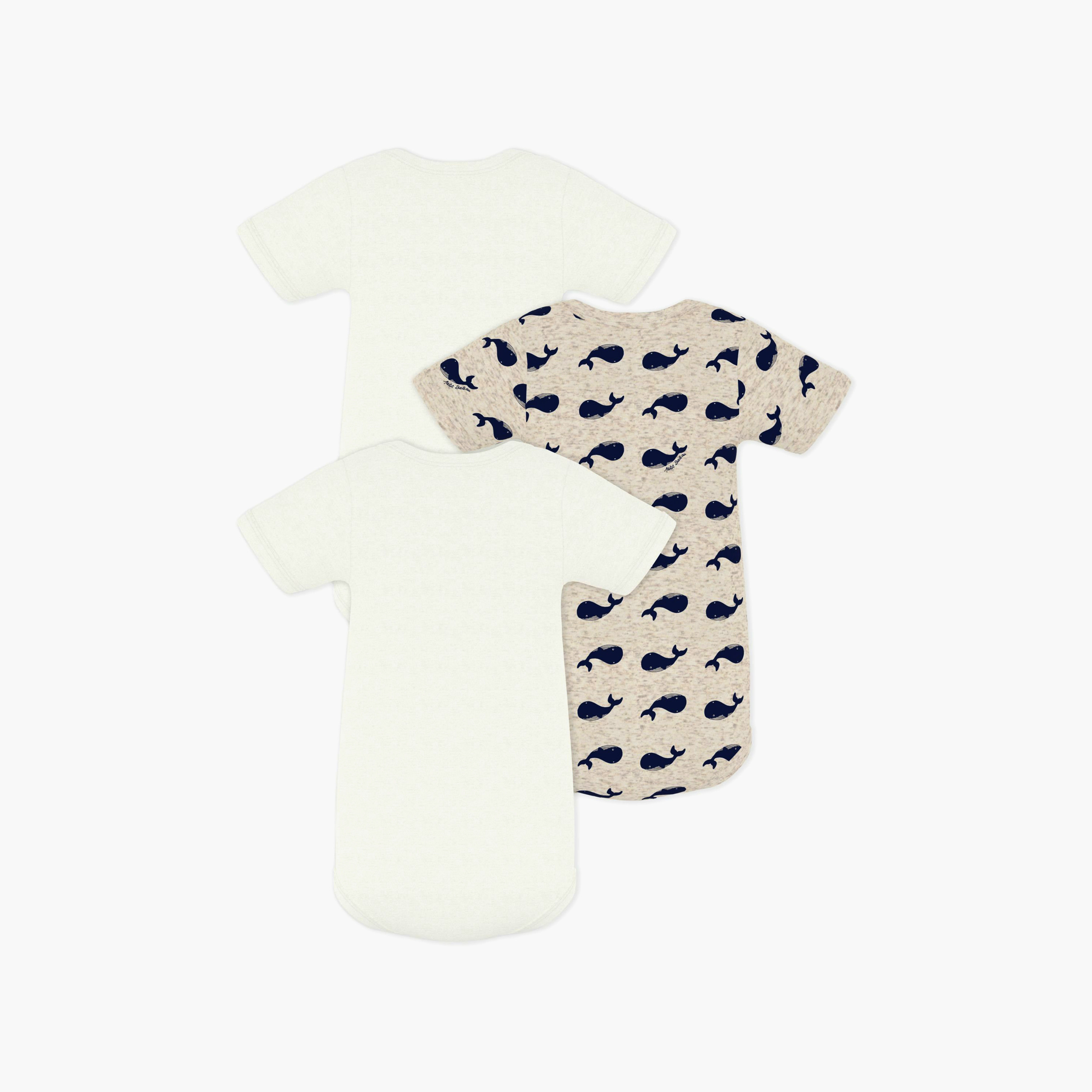 Petit Bateau 3-Piece Short Sleeves Whales Printed Bodysuit-baby-boys-clothing-bodysuits-image-3