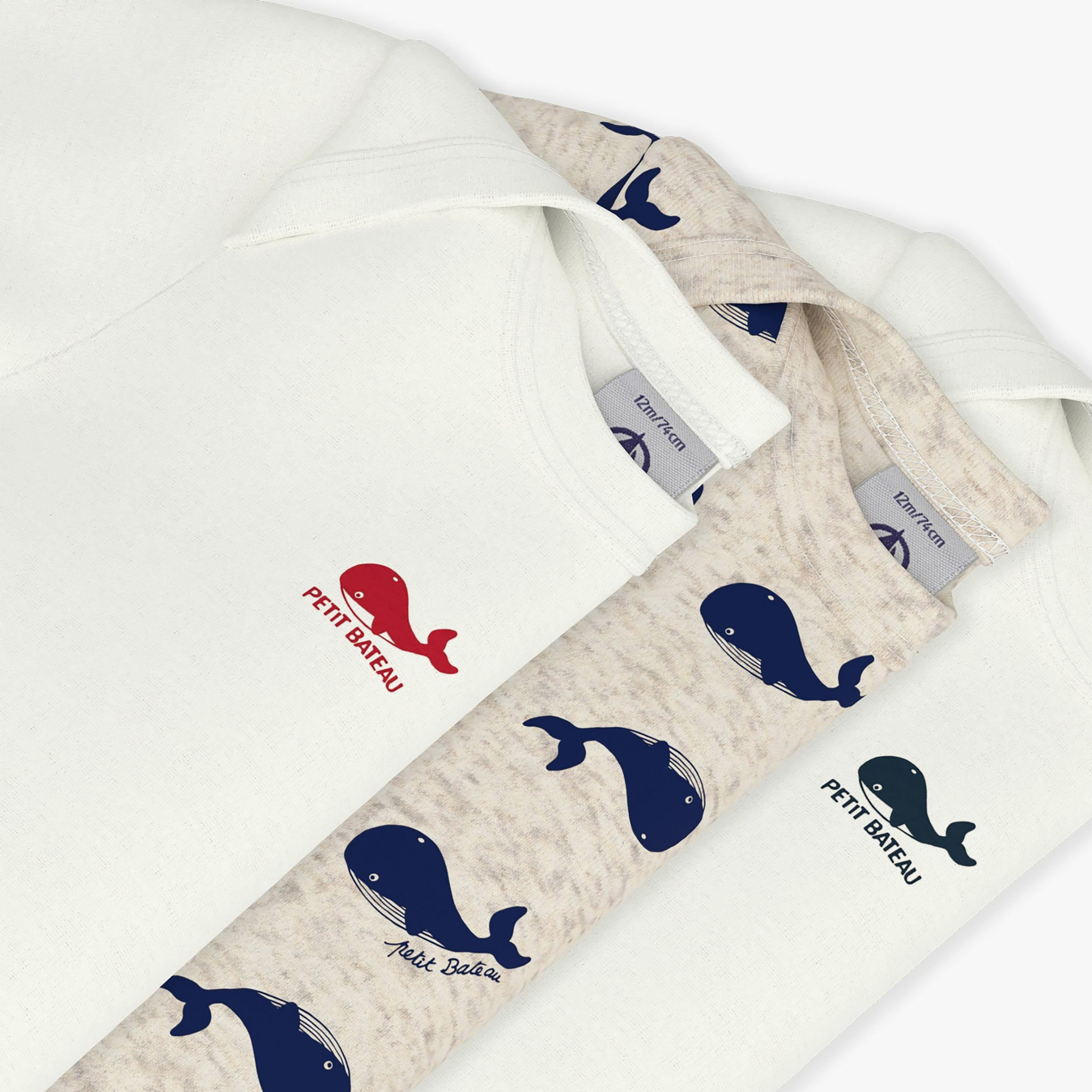 Petit Bateau 3-Piece Short Sleeves Whales Printed Bodysuit-baby-boys-clothing-bodysuits-image-5