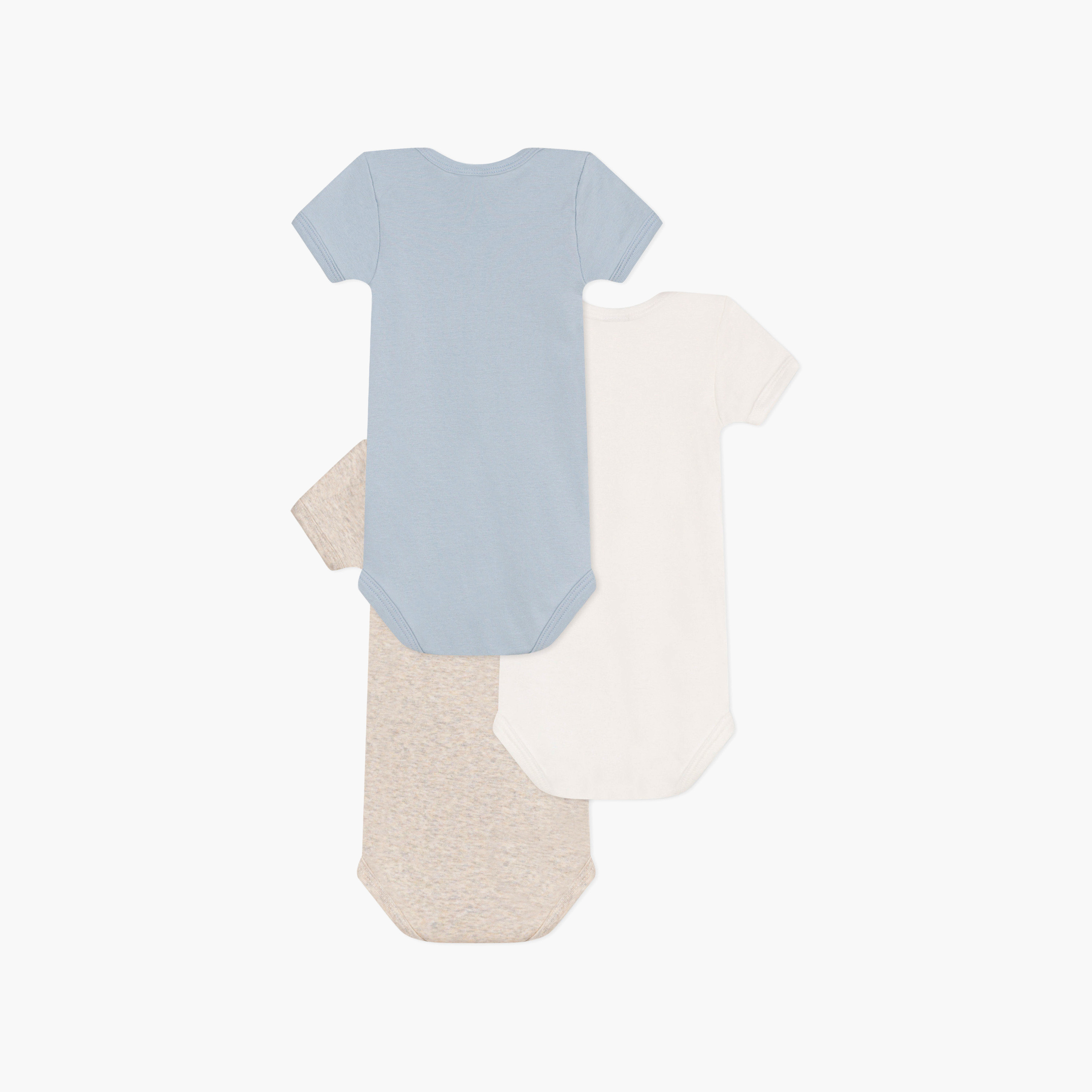 طقم بودي سوت أكمام قصيرة بلون سادة مكون من 3 قطع من بيتي باتو-baby-boys-clothing-bodysuits-image-3