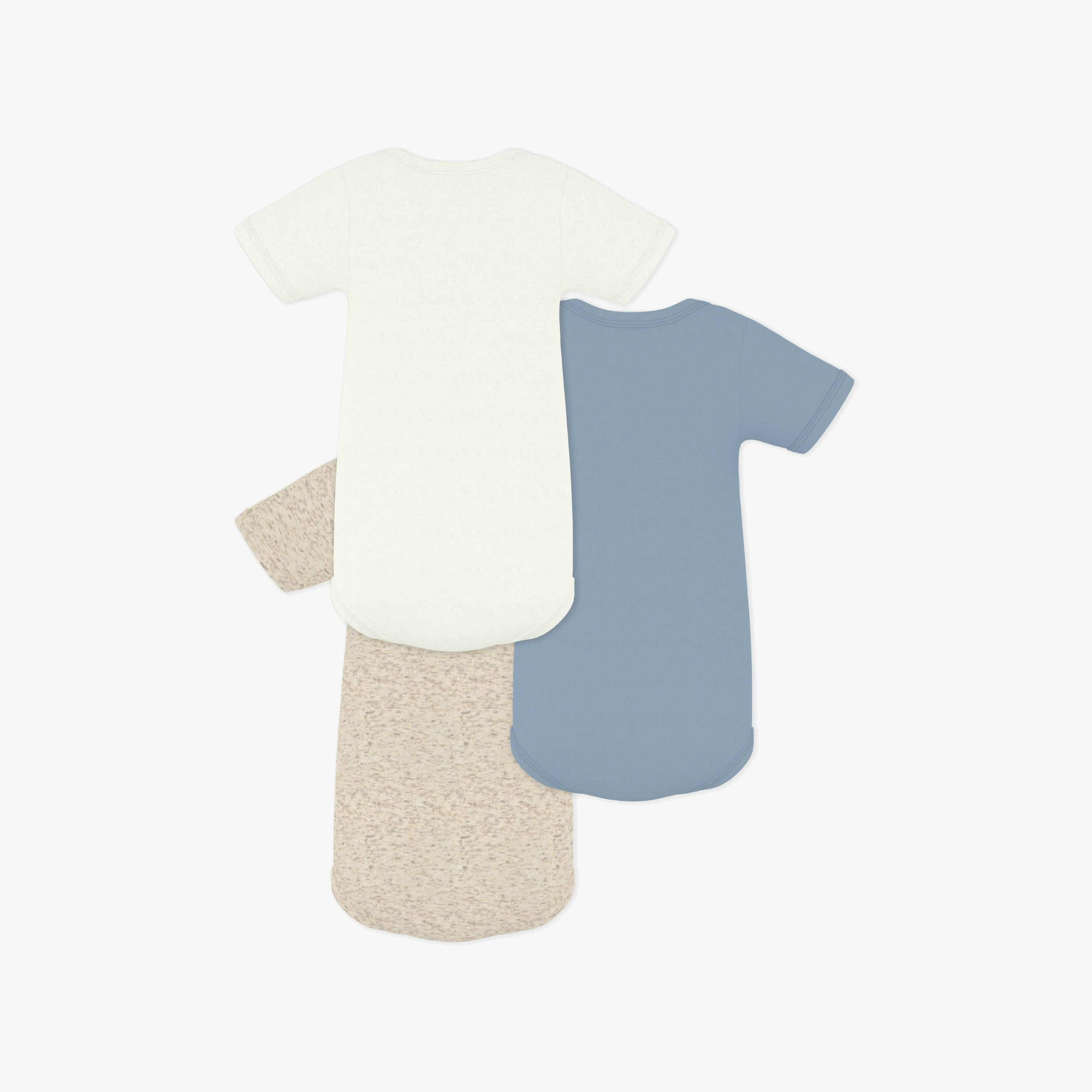 Petit Bateau 3-Piece Short Sleeves Solid Bodysuit Set-baby-boys-clothing-bodysuits-image-4