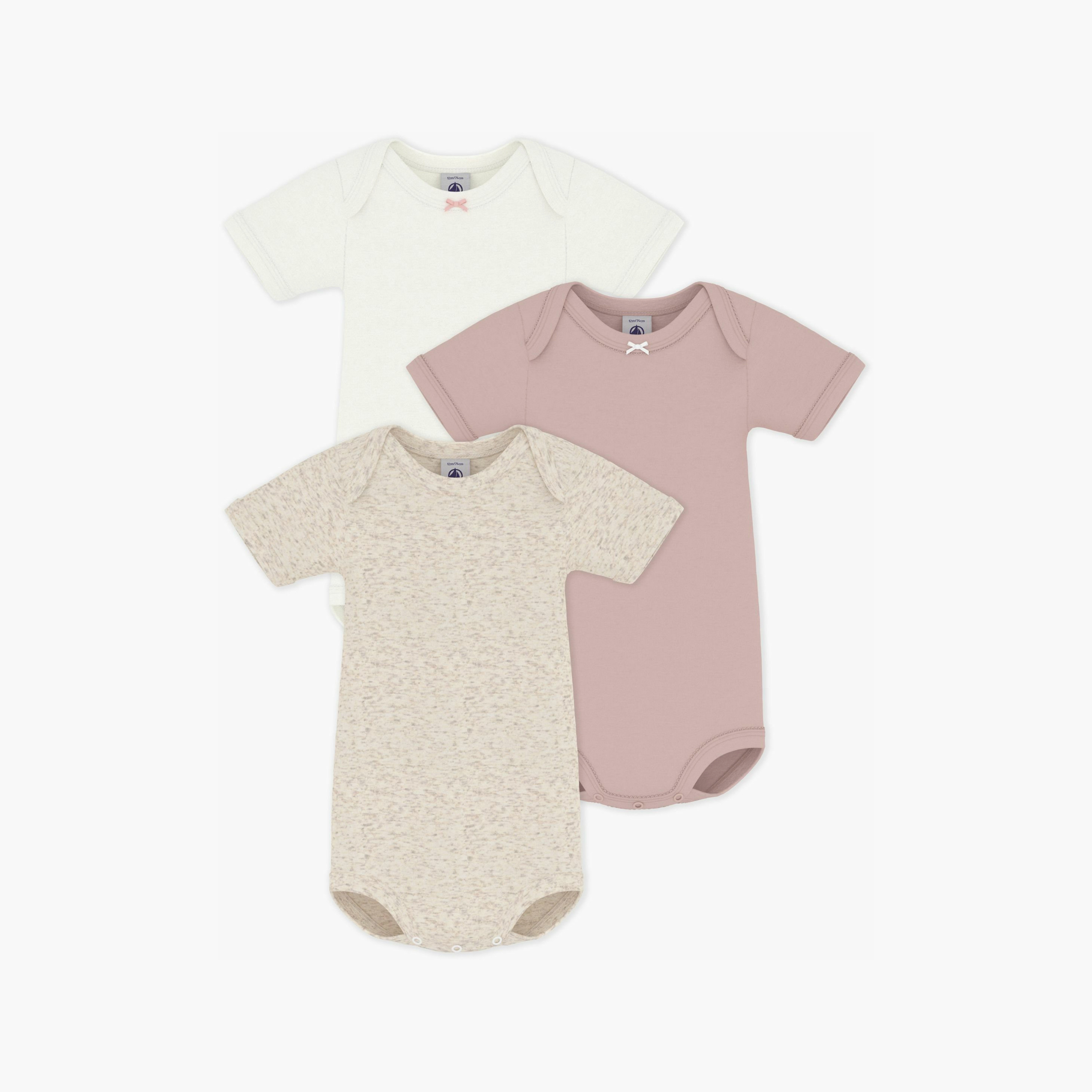 طقم بودي سوت أكمام قصيرة بلون سادة مكون من 3 قطع من بيتي باتو-baby-boys-clothing-bodysuits-image-2