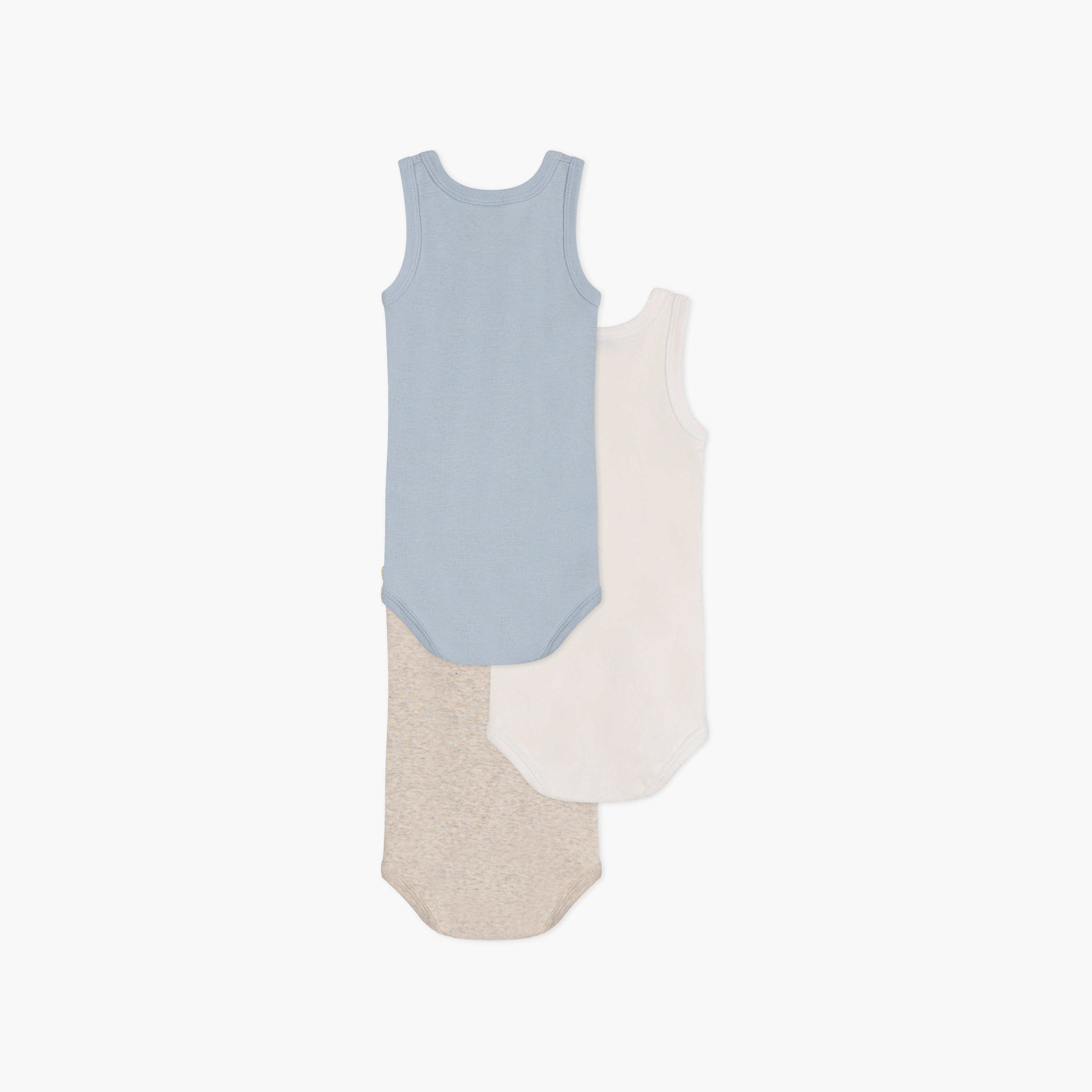 طقم بودي سوت بدون أكمام بلون سادة مكون من 3 قطع من بيتي باتو-baby-boys-clothing-bodysuits-image-3