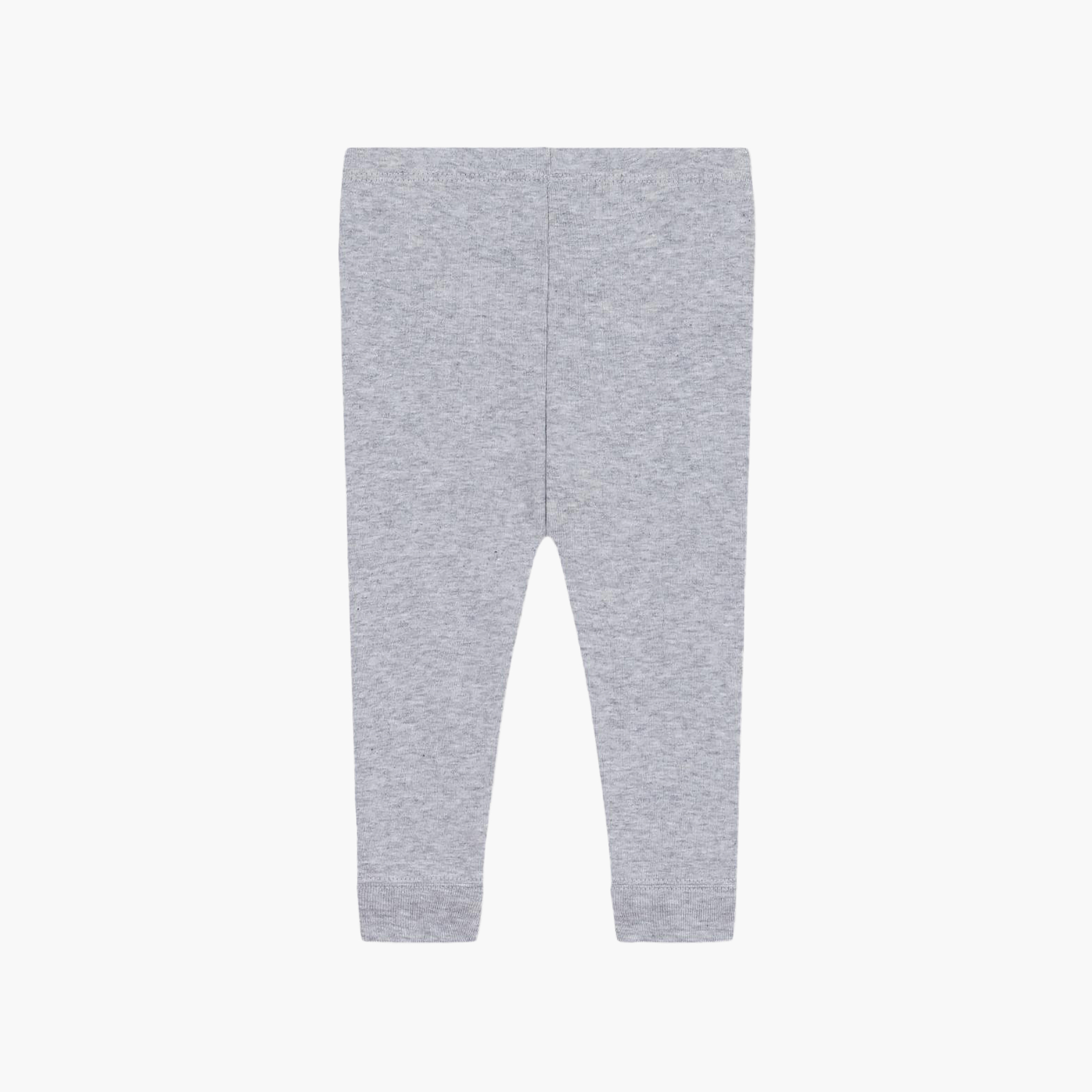 Petit Bateau Solid Cotton Elasticated Leggings-baby-girls-clothing-bottoms-leggings-image-2