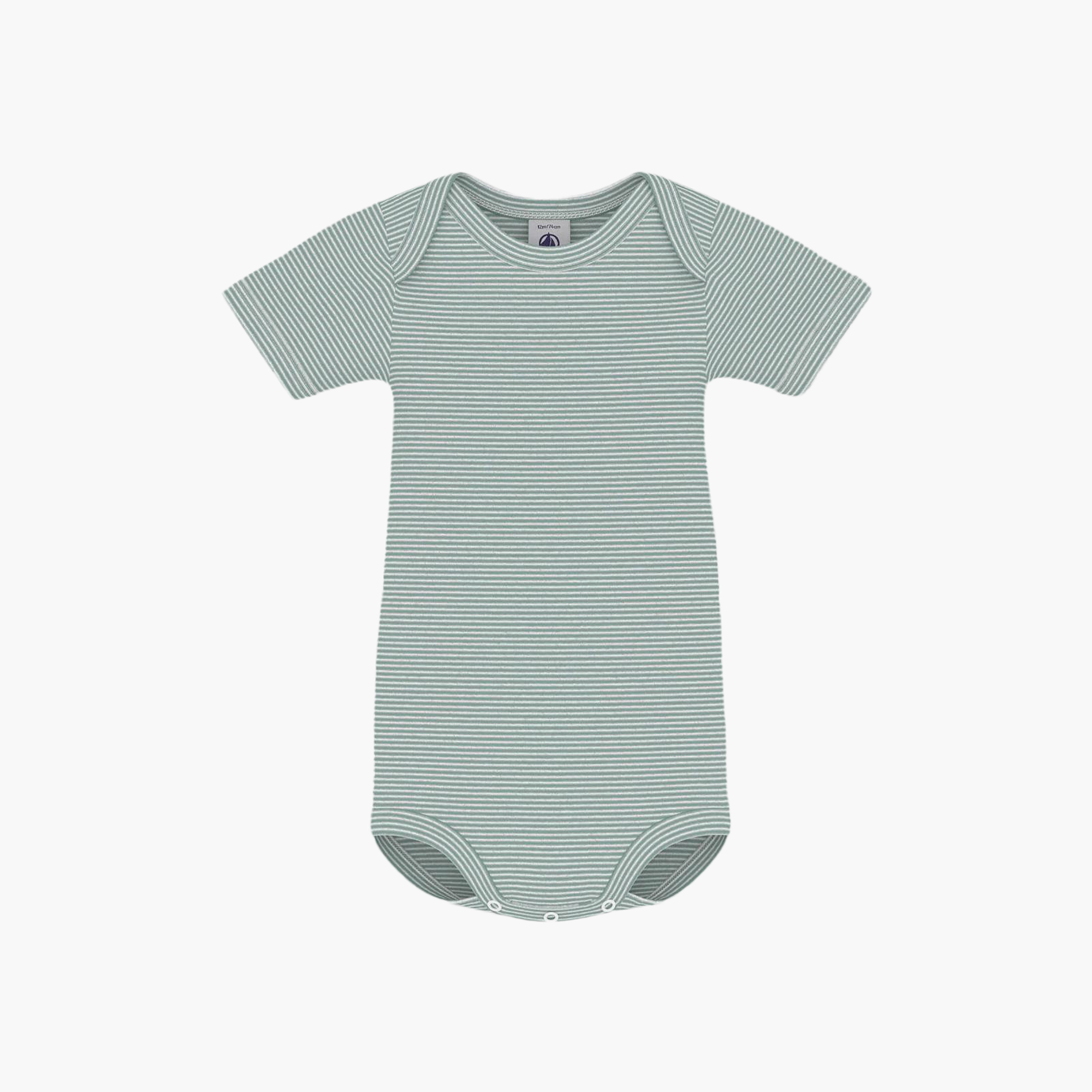 Petit Bateau Short Sleeves Striped Bodysuit-baby-boys-clothing-bodysuits-image-1