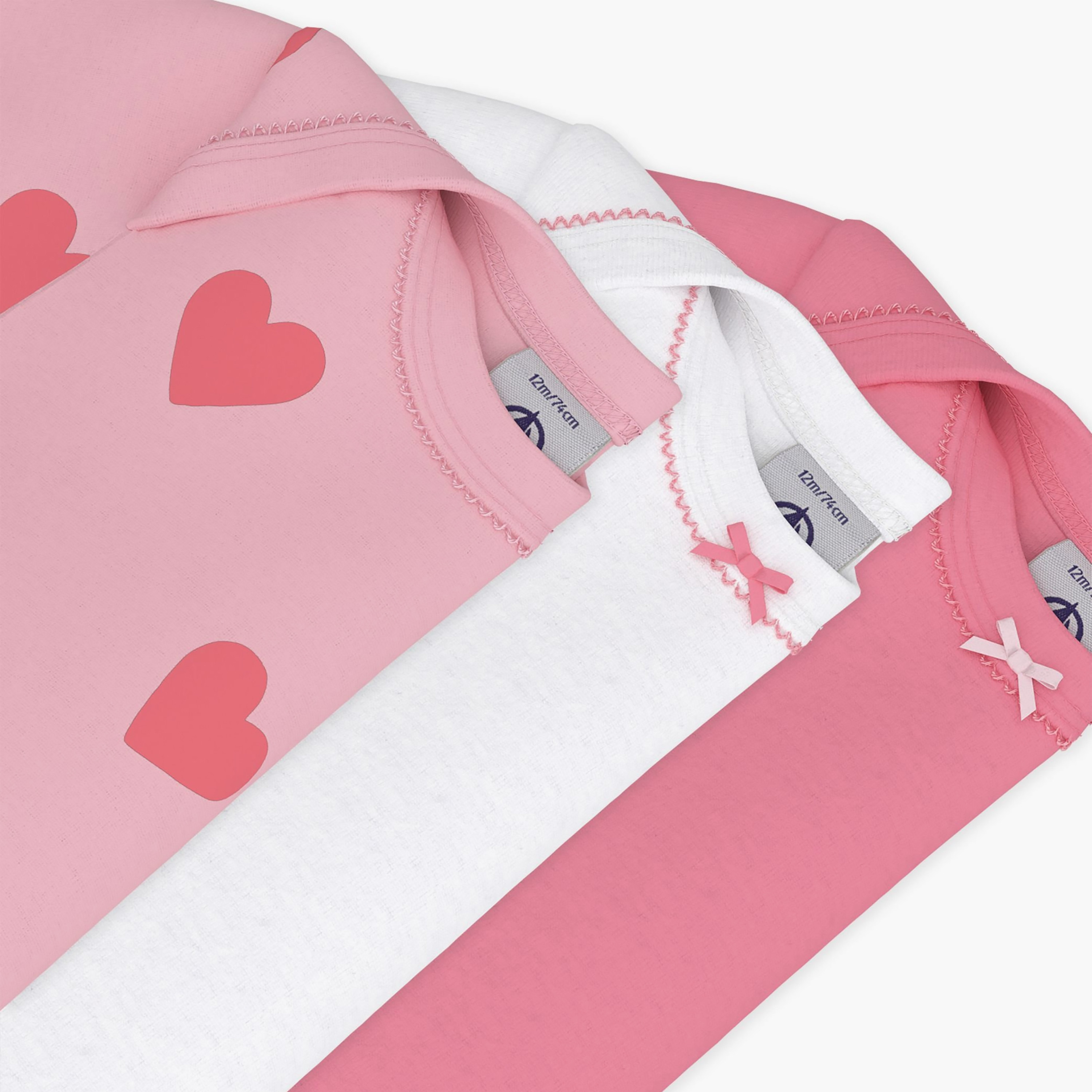 طقم بودي سوت أكمام قصيرة بطبعة قلوب مكون من 3 قطع من بيتي باتو-baby-girls-clothing-bodysuits-image-3