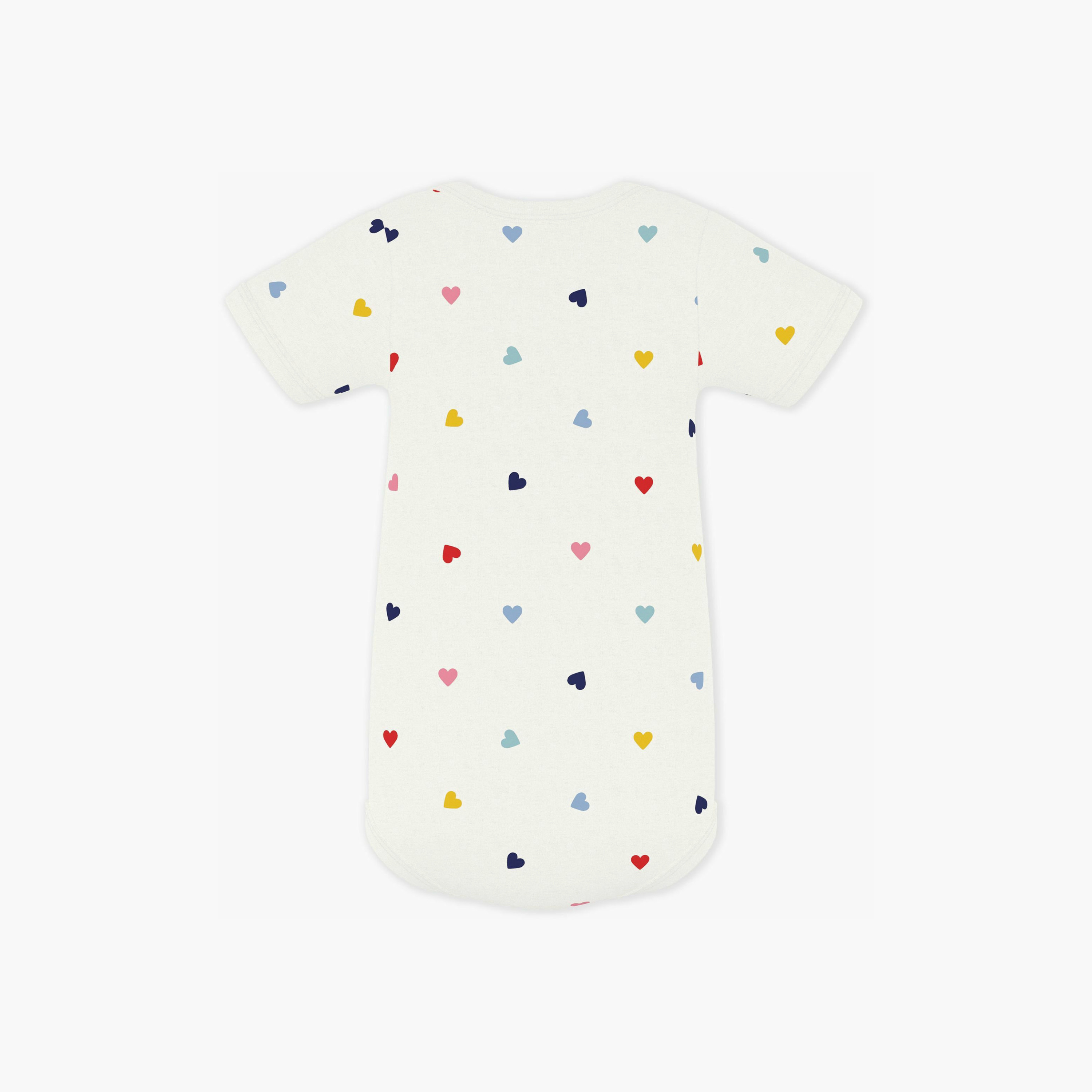 Petit Bateau Short Sleeves Hearts Printed Bodysuit-baby-boys-clothing-bodysuits-image-2