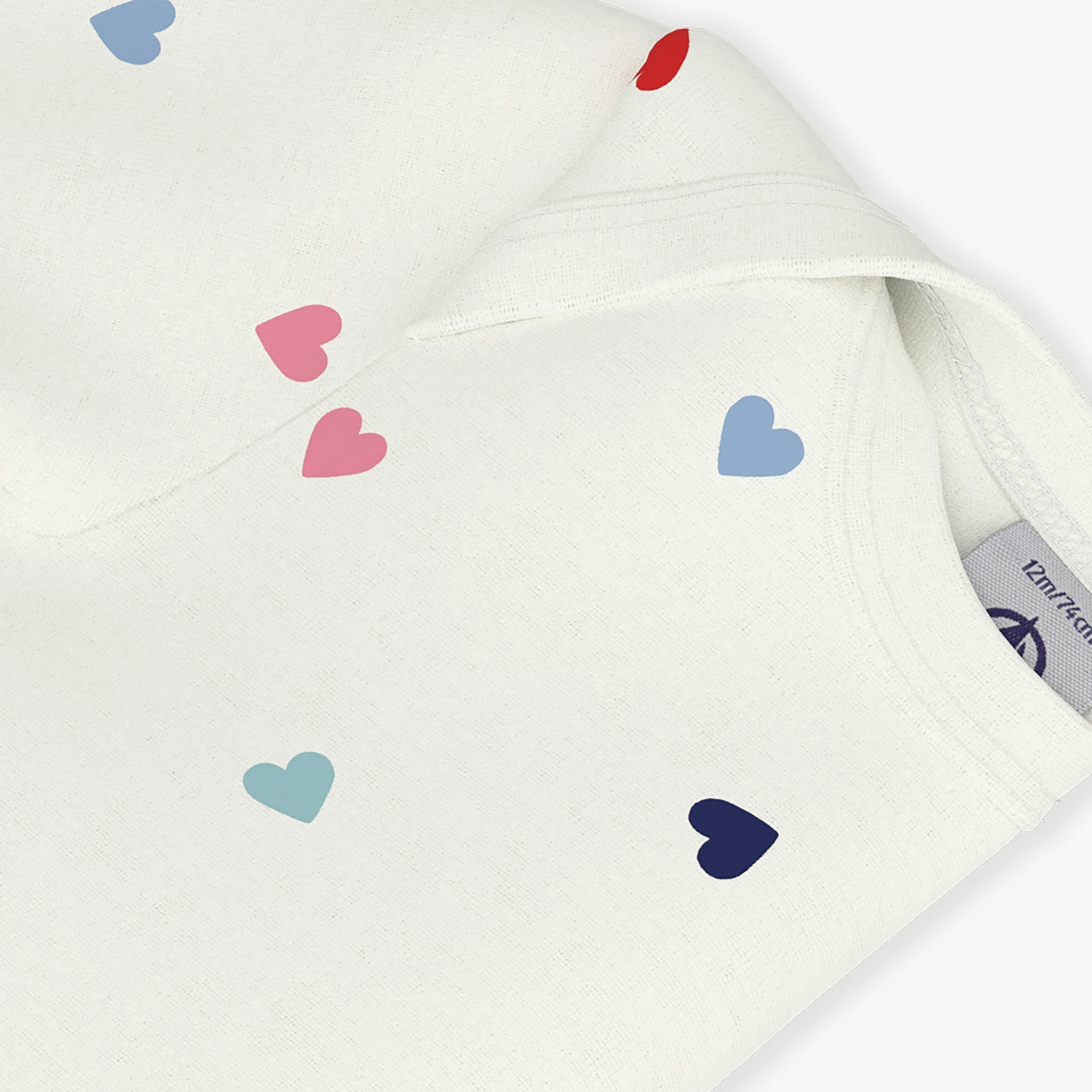 Petit Bateau Short Sleeves Hearts Printed Bodysuit-baby-boys-clothing-bodysuits-image-3