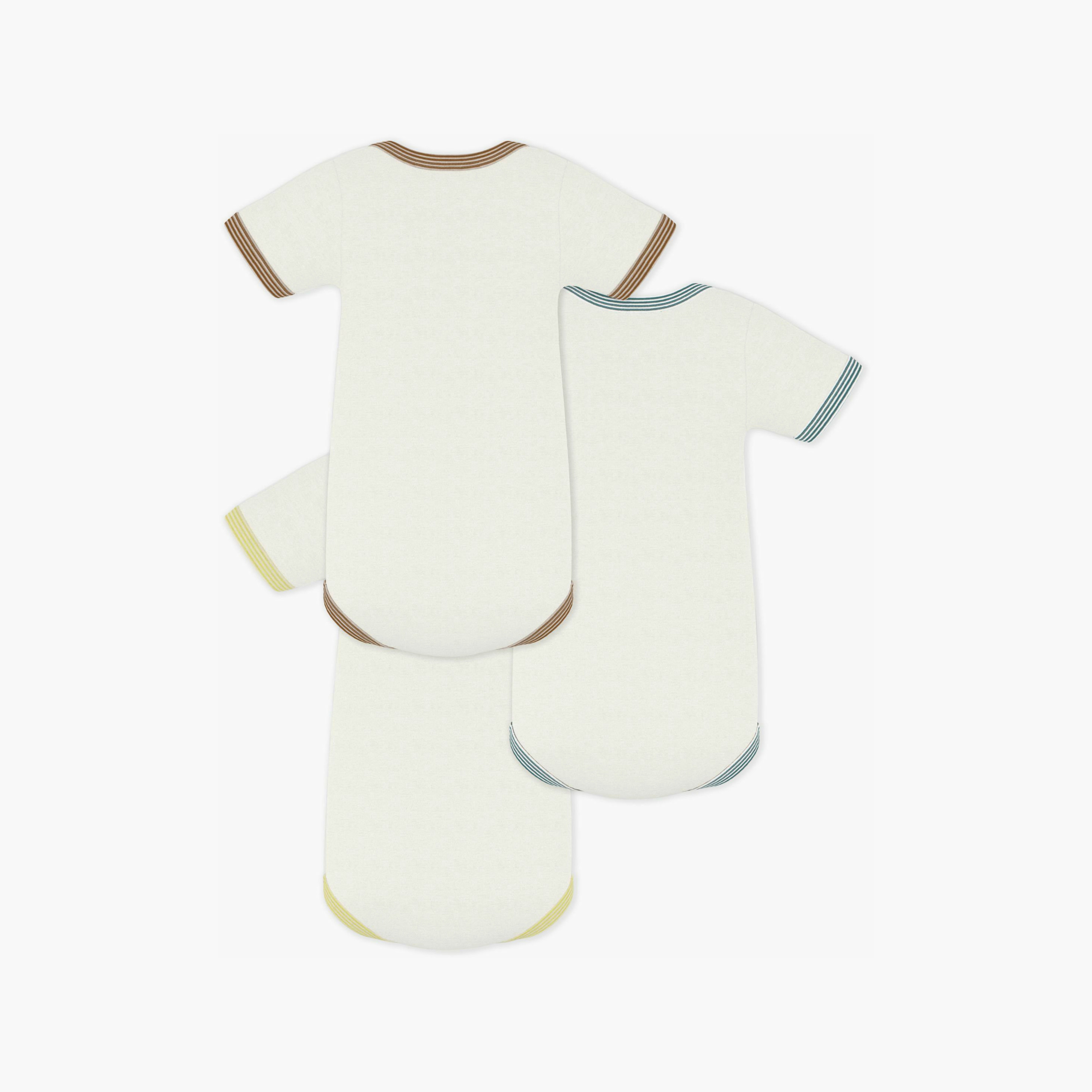 Petit Bateau 3-Piece Short Sleeves Animal Printed Bodysuit-baby-boys-clothing-bodysuits-image-2