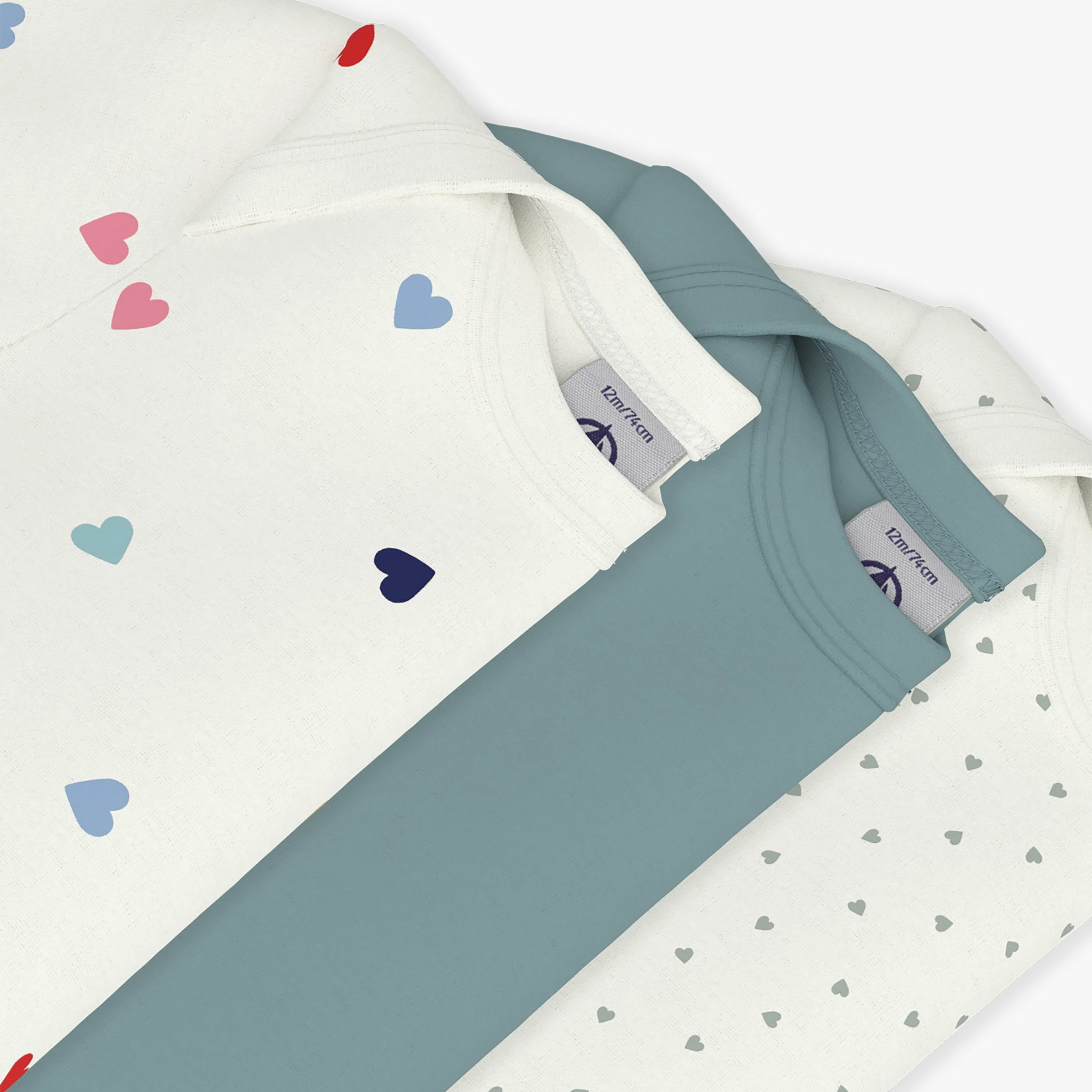 طقم بودي سوت أكمام قصيرة بطبعة قلوب مكون من 3 قطع من بيتي باتو-baby-boys-clothing-bodysuits-image-3