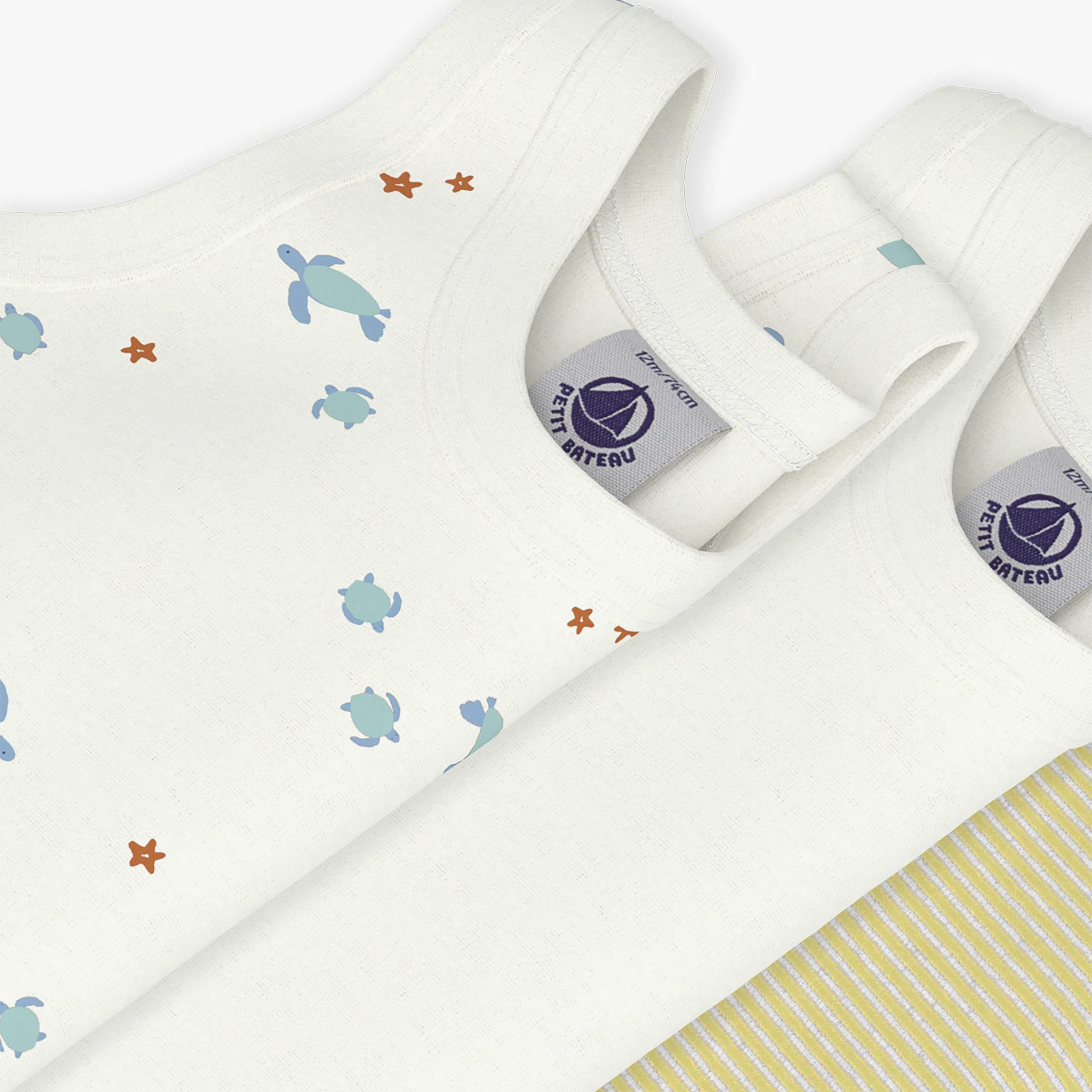 Petit Bateau 3-Piece Sleeveless Turtle Printed Bodysuit-baby-boys-clothing-bodysuits-image-3